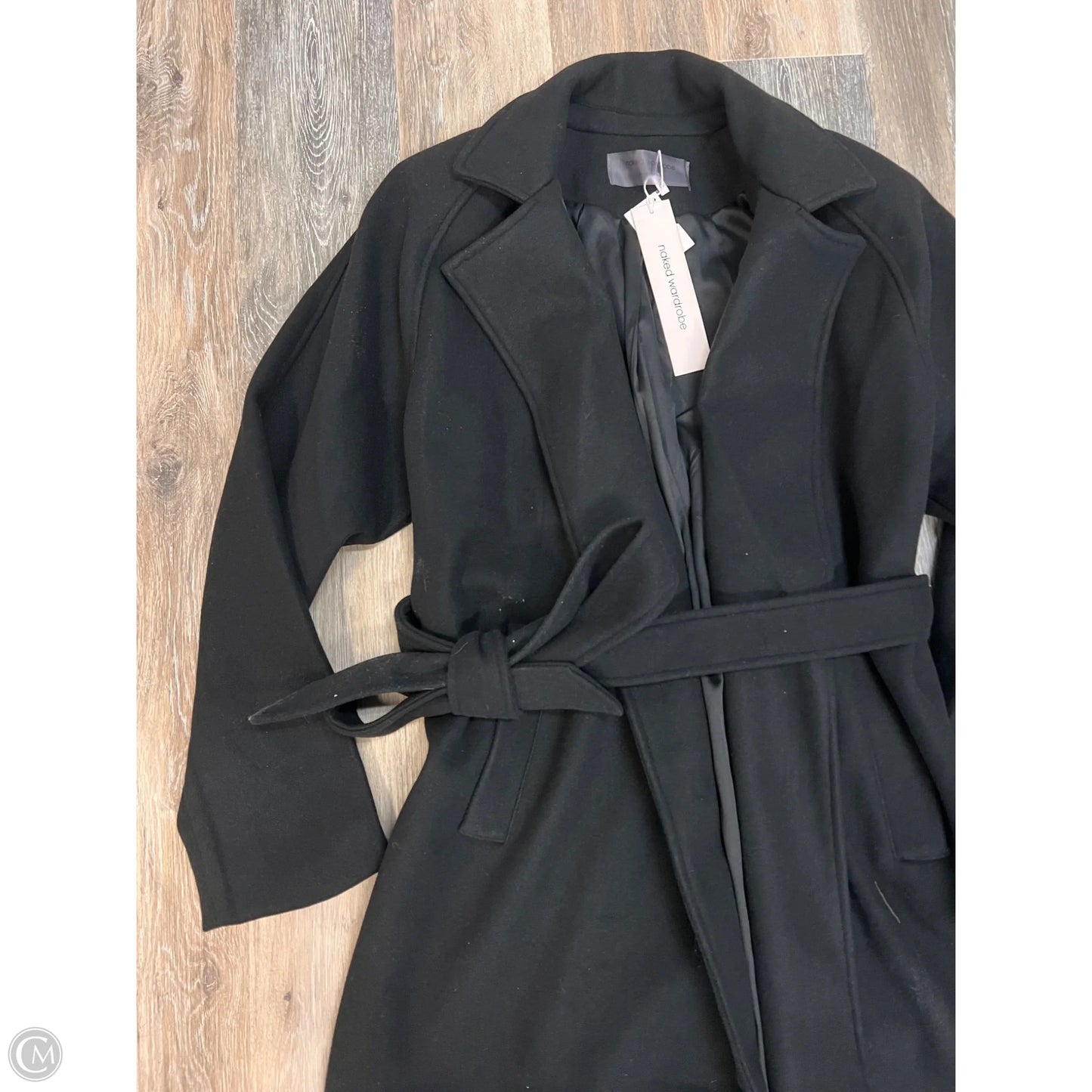 Coat Trench By Naked Wardrobe In Black, Size: M