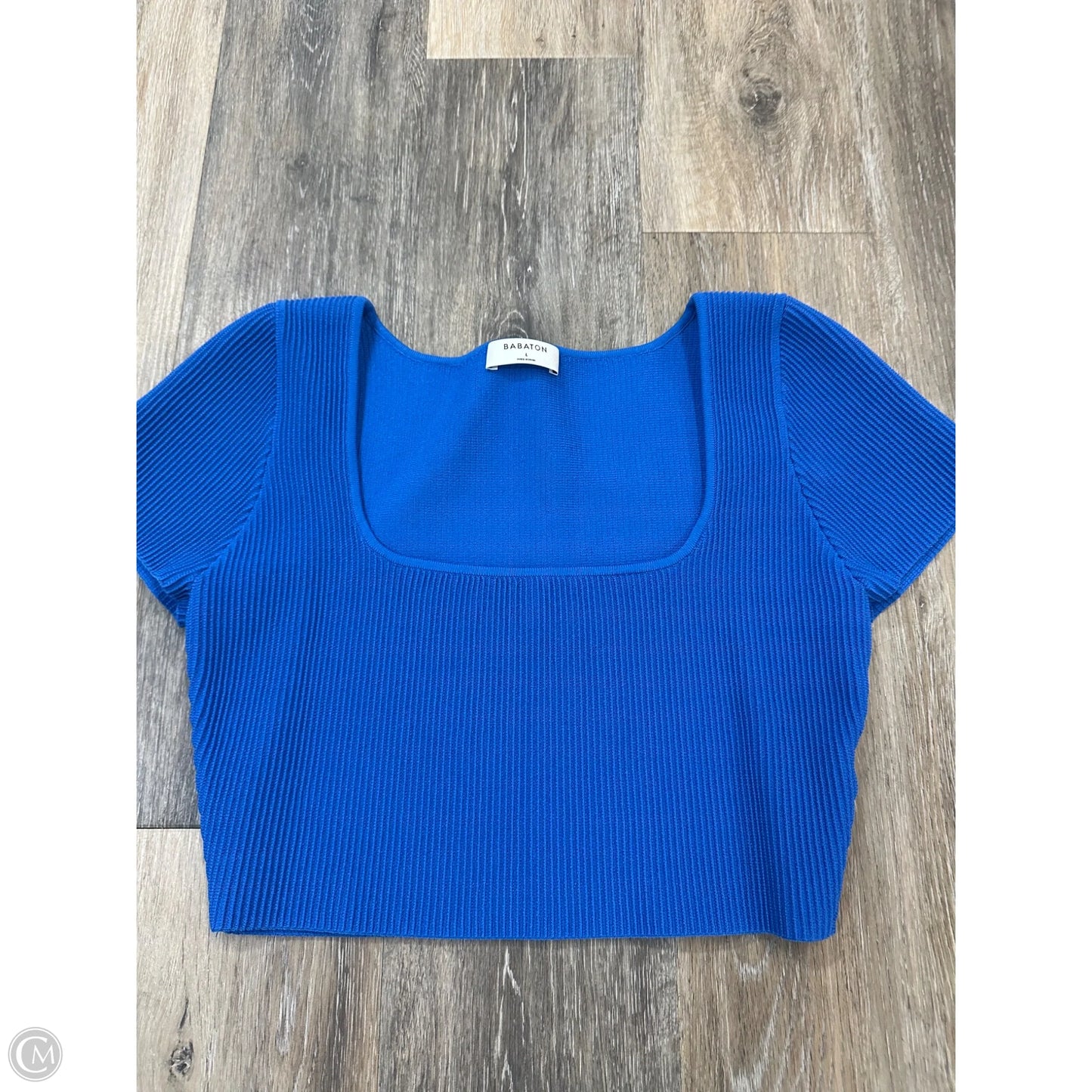 Blouse Short Sleeve By Babaton In Blue, Size: L