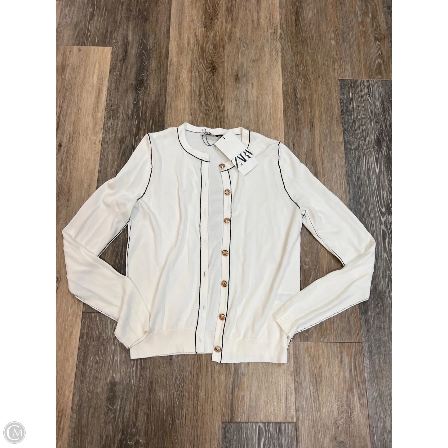 Sweater Cardigan By Zara In White, Size: S