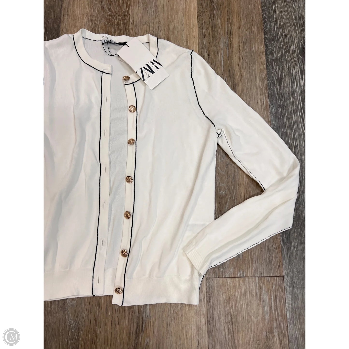 Sweater Cardigan By Zara In White, Size: S
