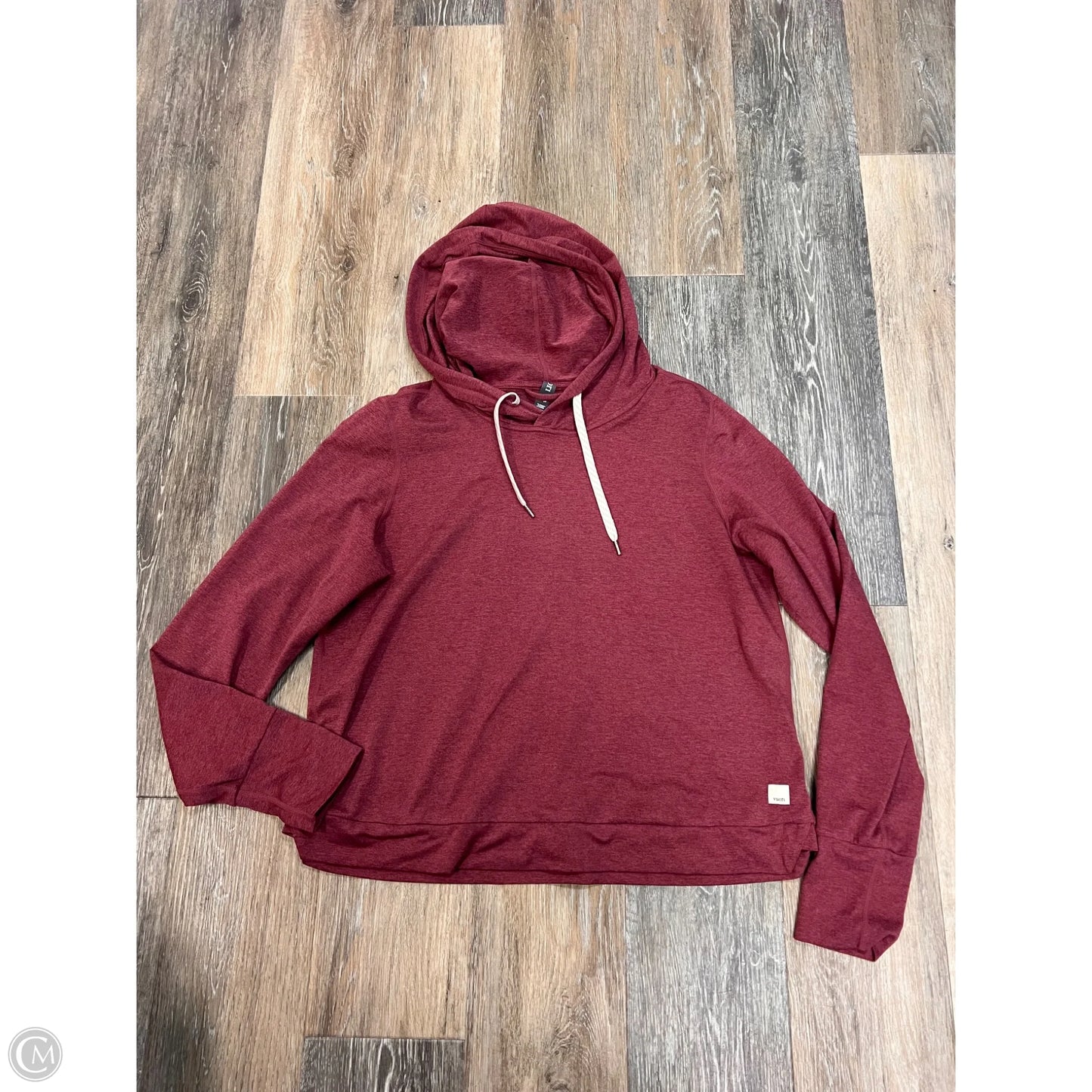 Athletic Sweatshirt Hoodie By Vuori In Red, Size: L
