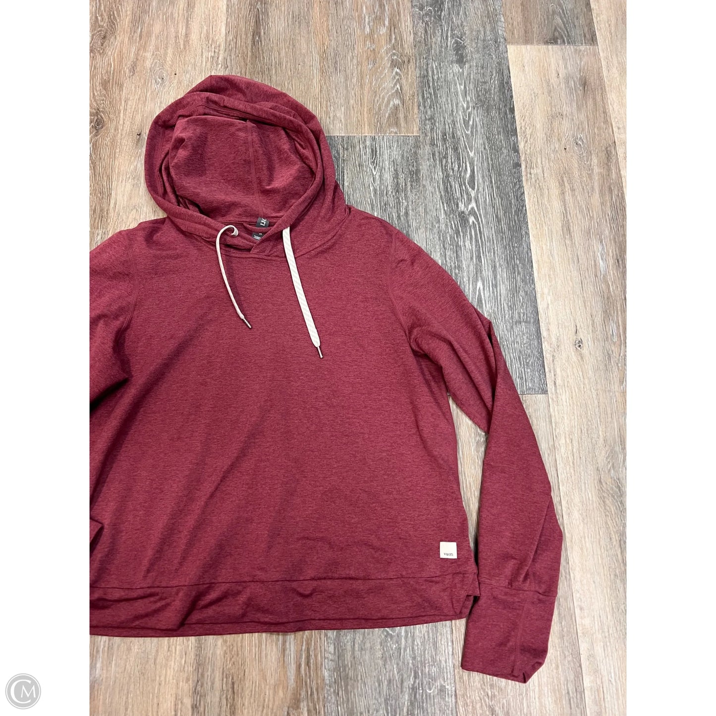 Athletic Sweatshirt Hoodie By Vuori In Red, Size: L