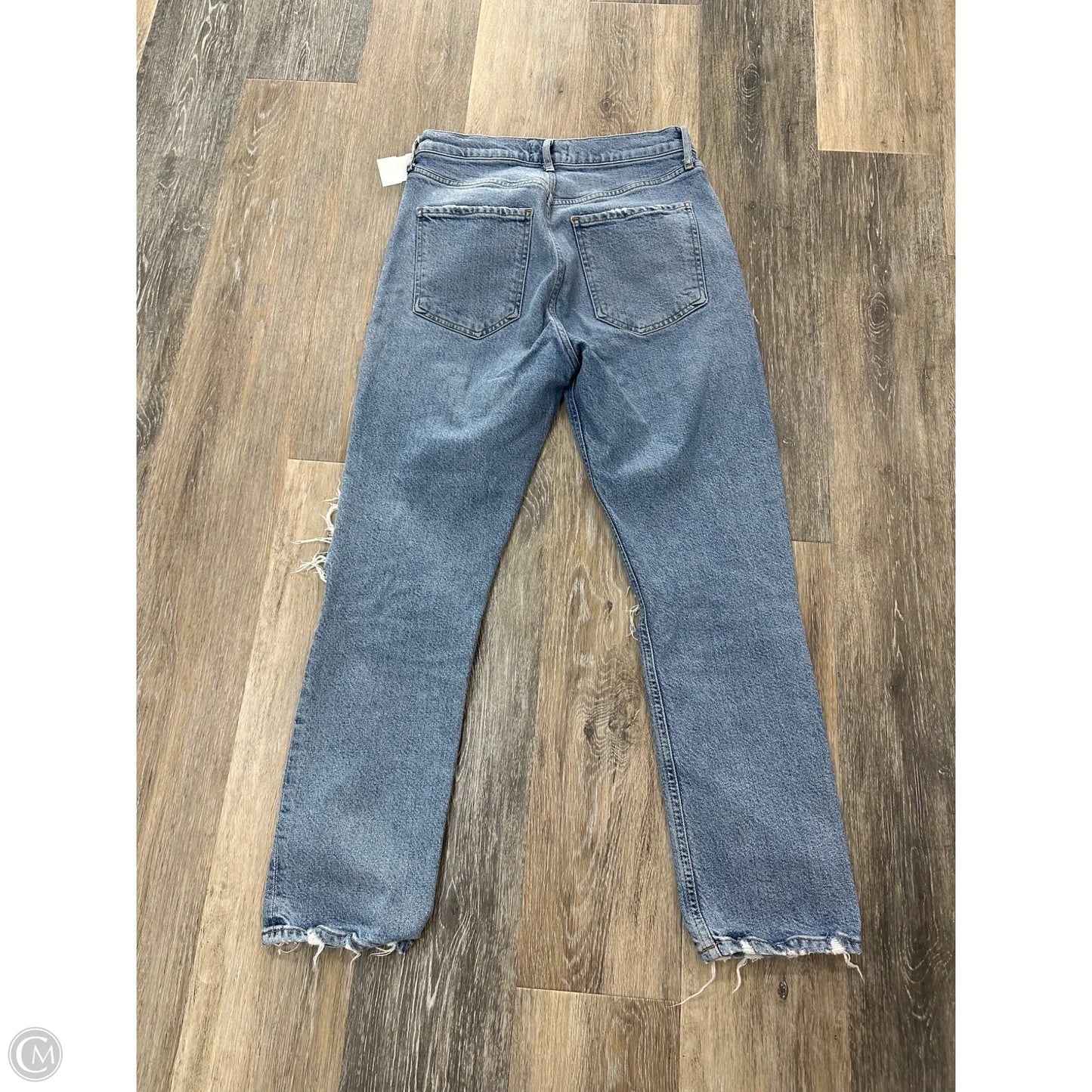 Jeans Straight By Agolde In Blue Denim, Size: 4