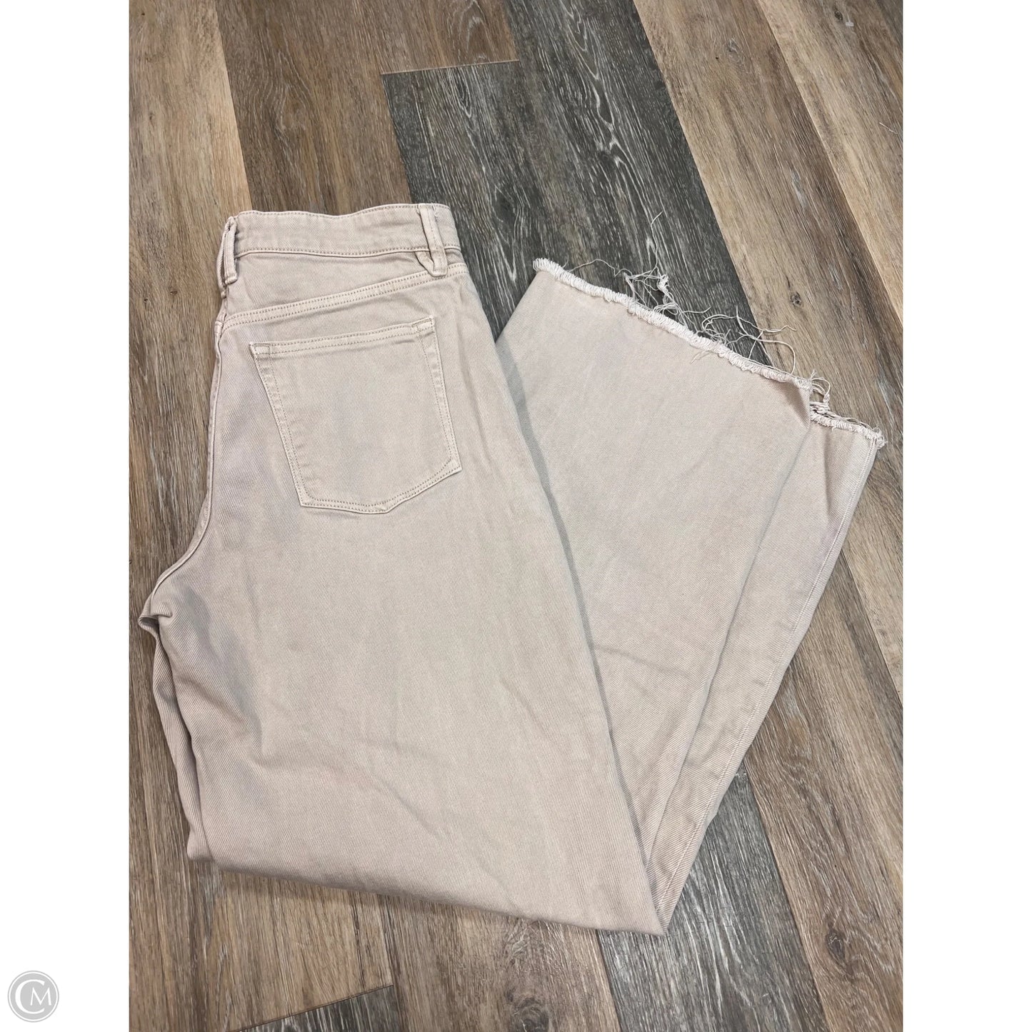 Jeans Wide Leg By Good American In Tan Denim, Size: 4