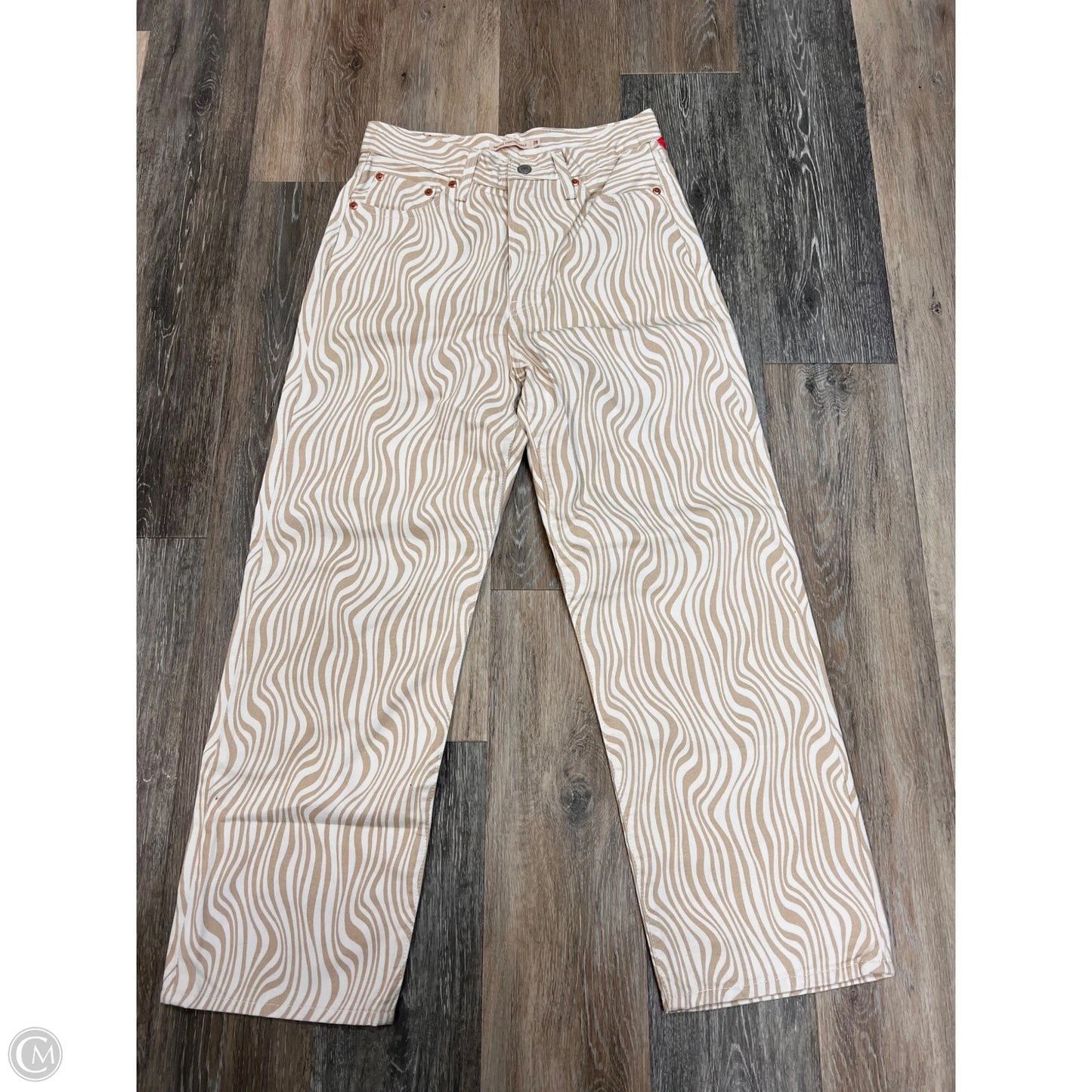Jeans Straight By Levis In Cream Denim, Size: 6/28