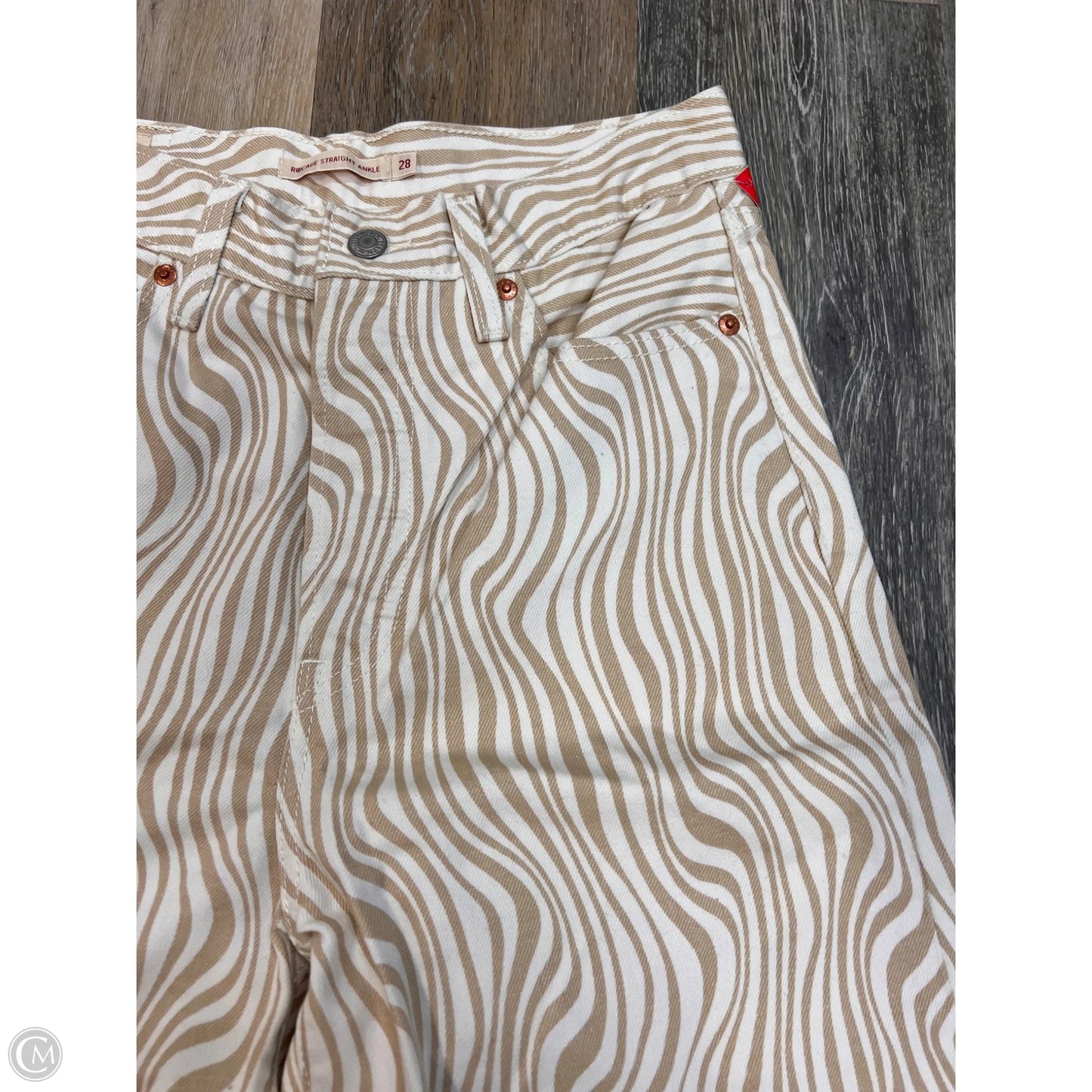 Jeans Straight By Levis In Cream Denim, Size: 6/28