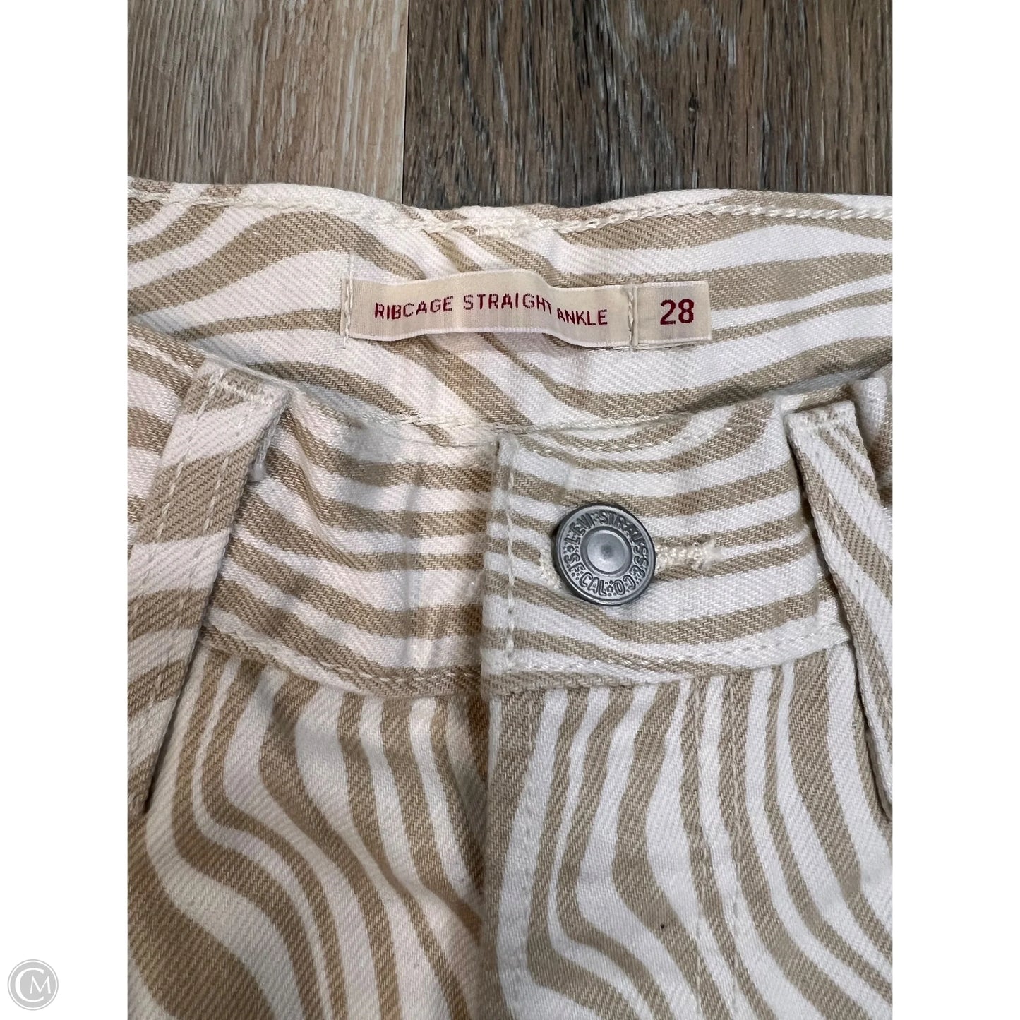 Jeans Straight By Levis In Cream Denim, Size: 6/28