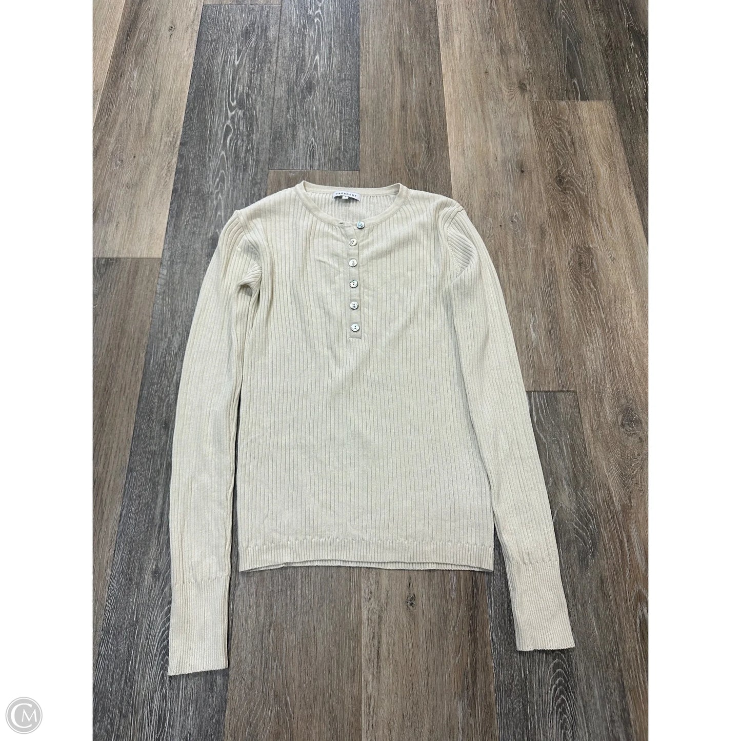 Blouse Long Sleeve By Crescent Drive In Cream, Size: S