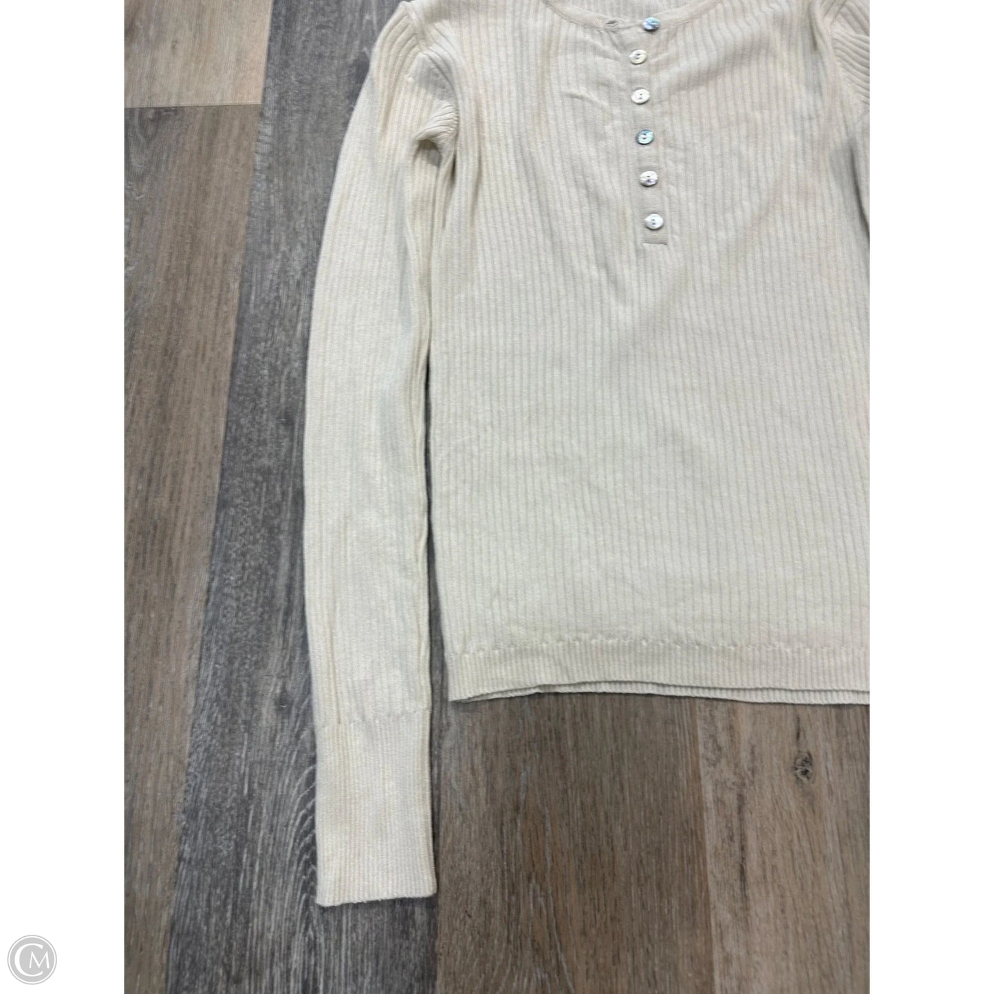 Blouse Long Sleeve By Crescent Drive In Cream, Size: S