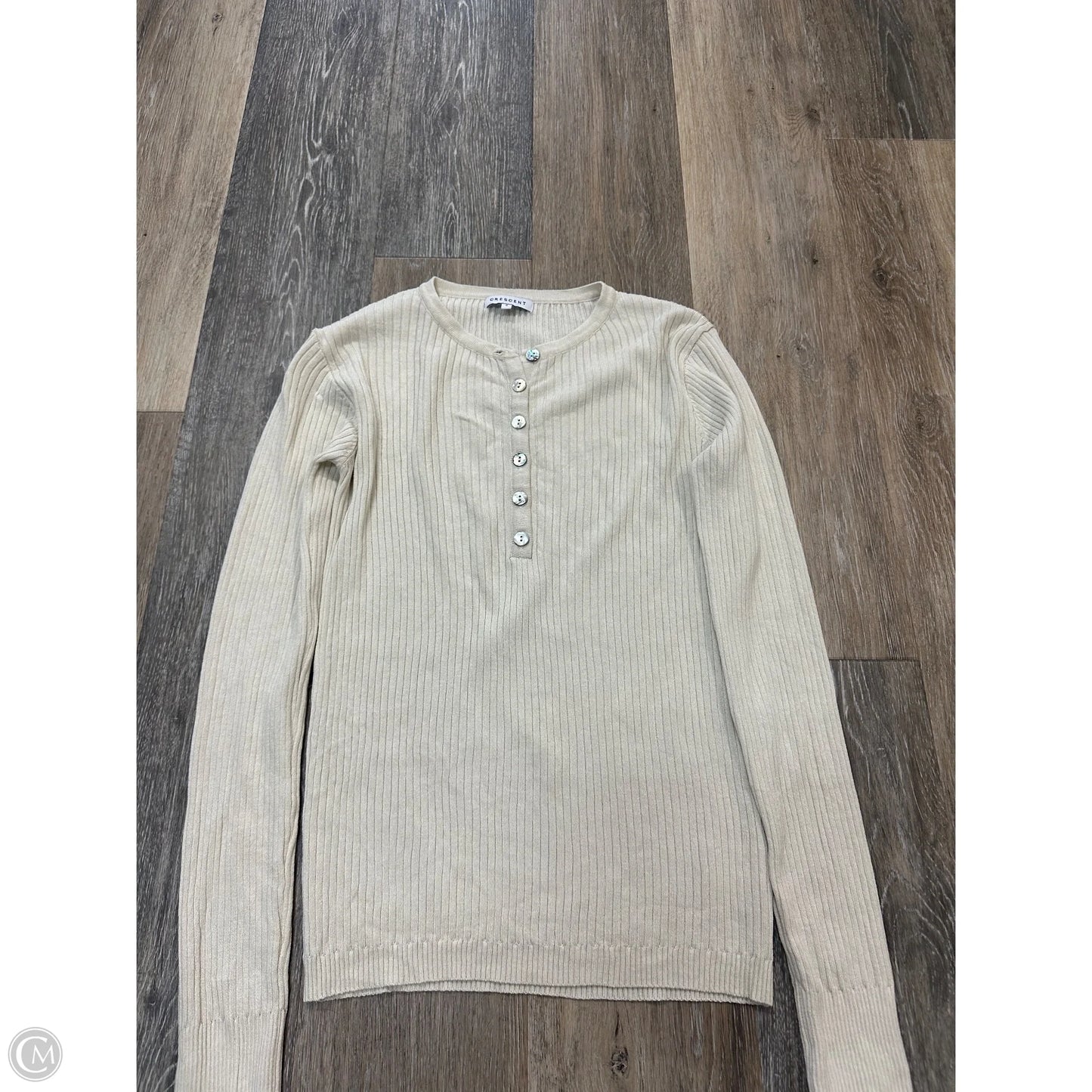 Blouse Long Sleeve By Crescent Drive In Cream, Size: S