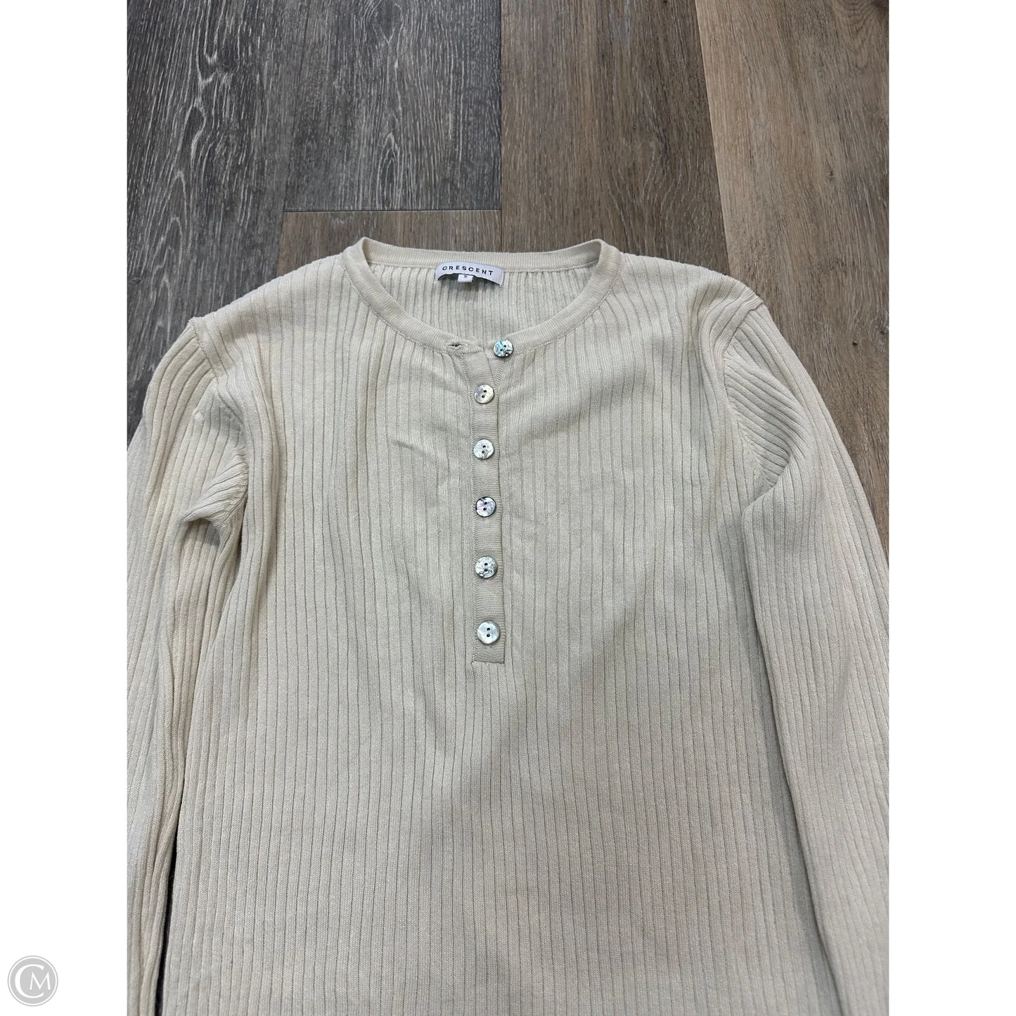 Blouse Long Sleeve By Crescent Drive In Cream, Size: S