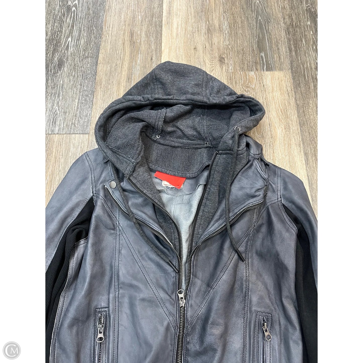 -Jacket Moto Leather By JKT NYC In Grey, Size: S