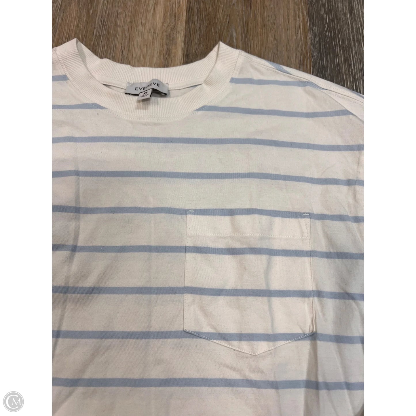 Top Long Sleeve By Evereve In Striped Pattern, Size: Xs