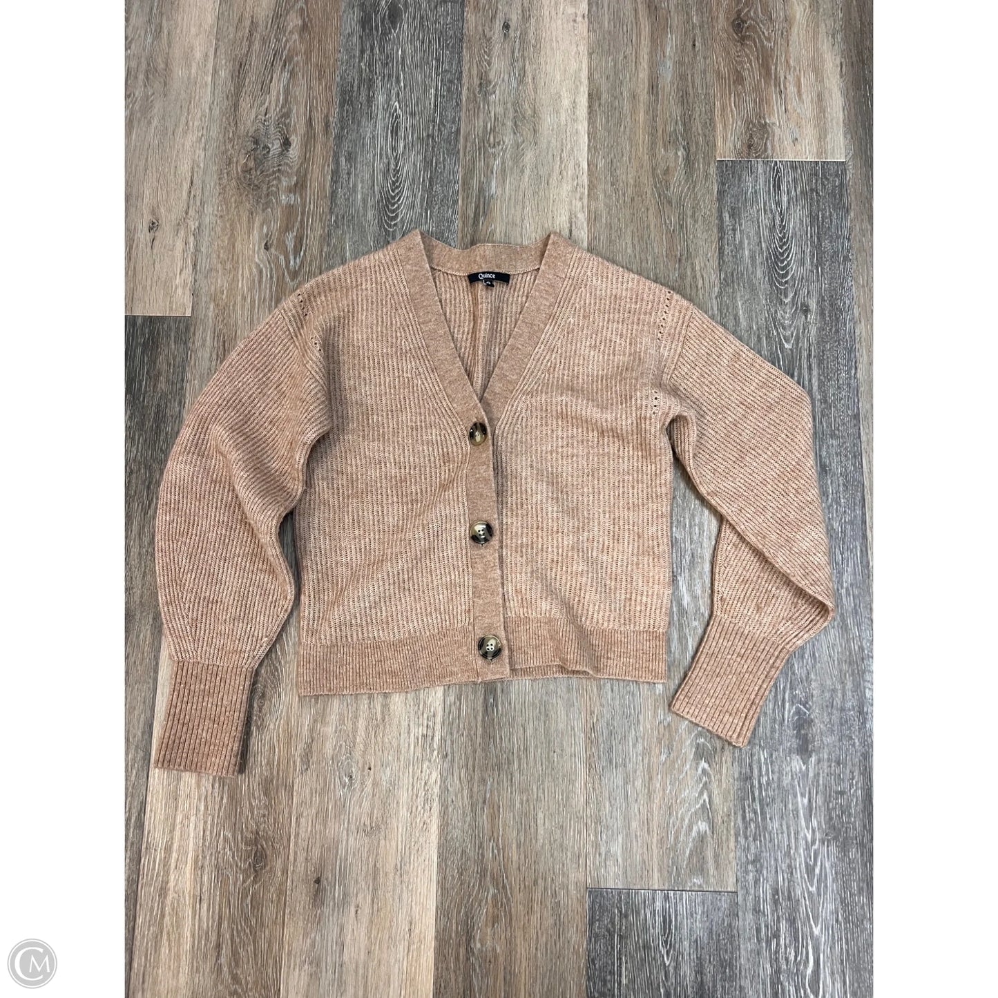 Sweater Cardigan By Quince In Tan, Size: S