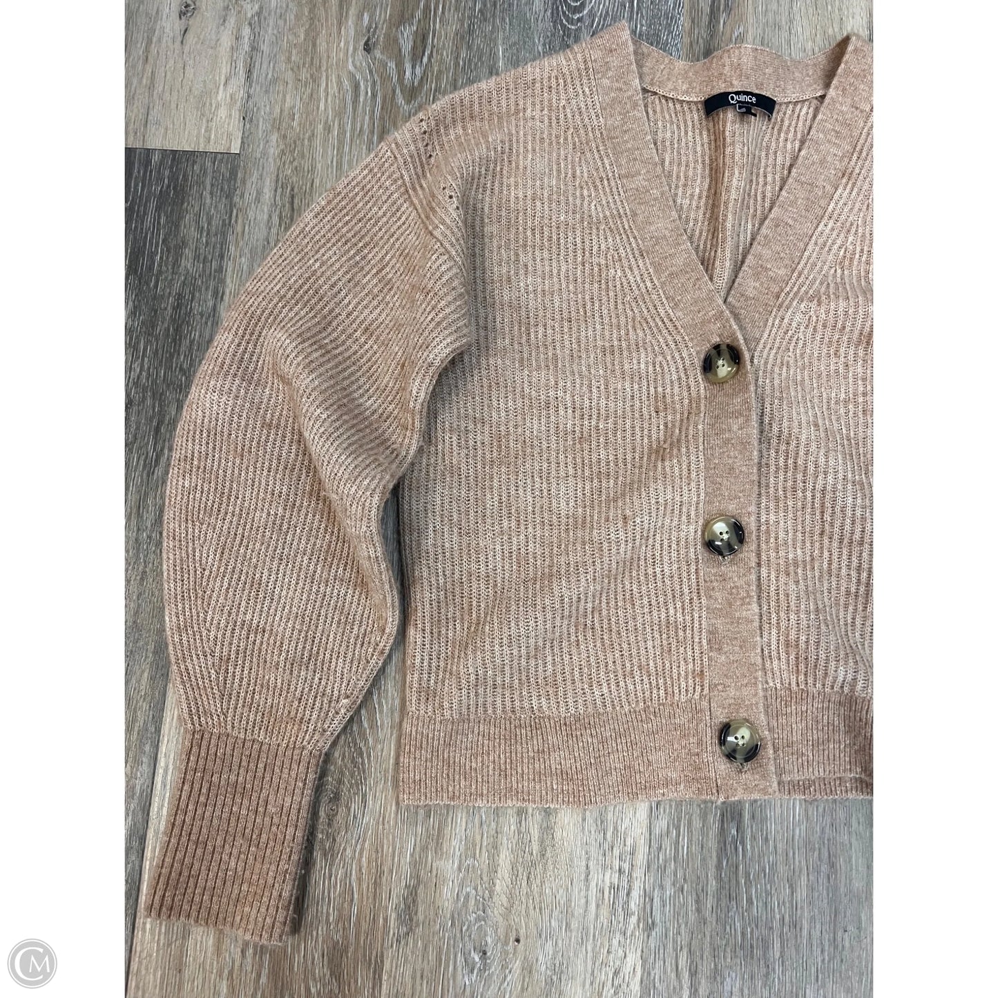 Sweater Cardigan By Quince In Tan, Size: S