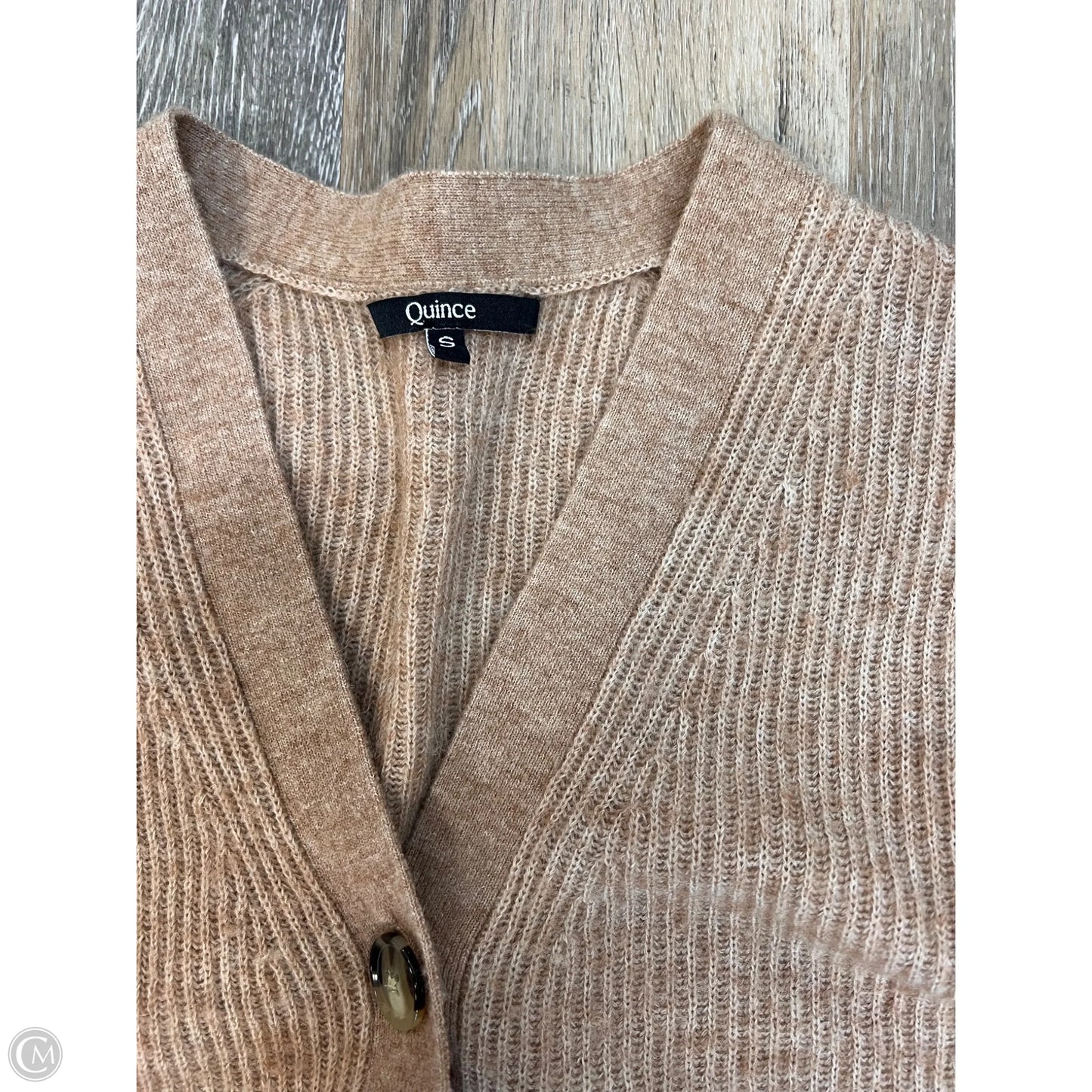 Sweater Cardigan By Quince In Tan, Size: S