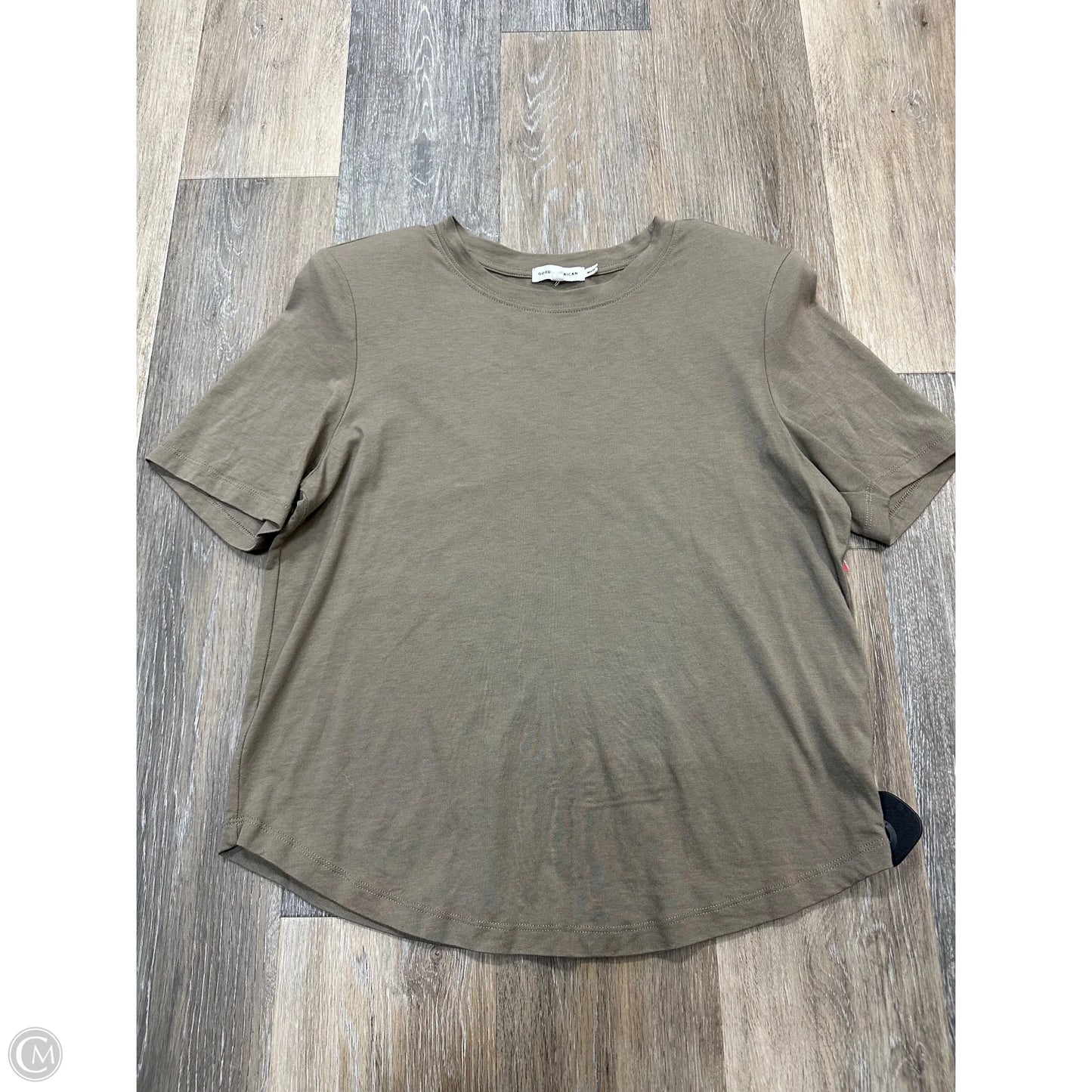 Top Short Sleeve By Good American In Tan, Size: M