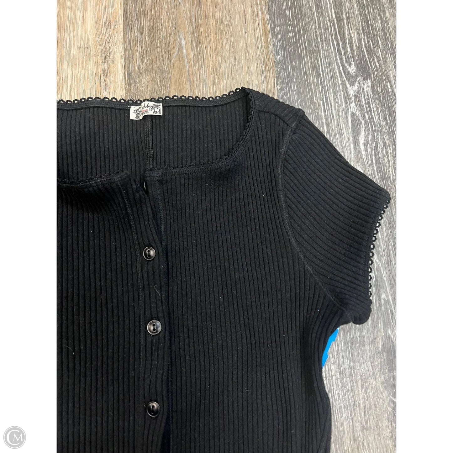 Blouse Short Sleeve By Free People In Black, Size: M