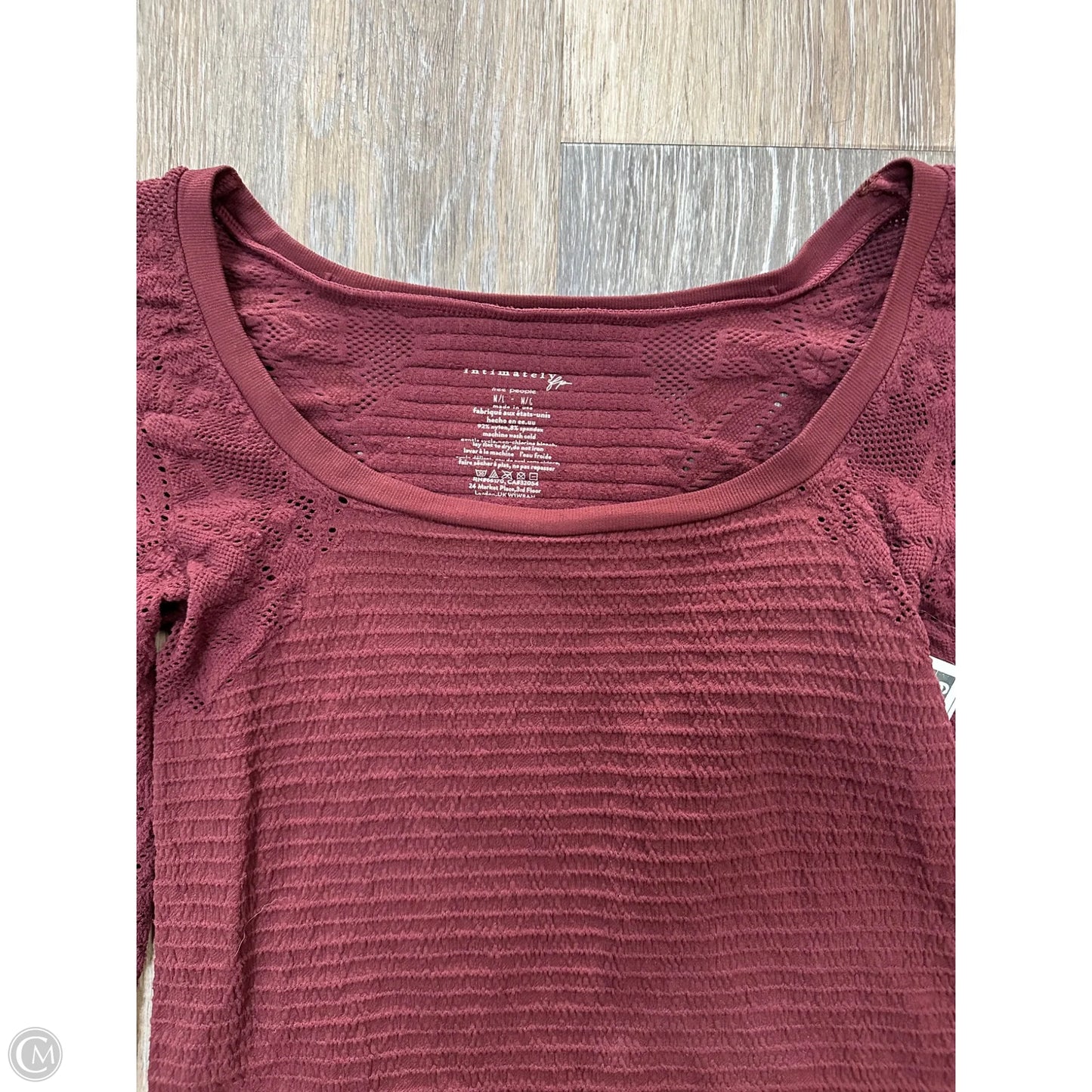 Top Long Sleeve By Free People In Maroon, Size: M
