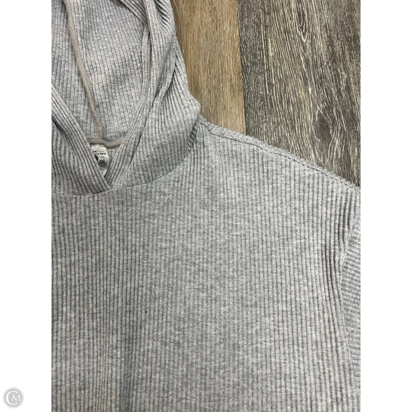Athletic Top Long Sleeve Hoodie By Alo In Grey, Size: M