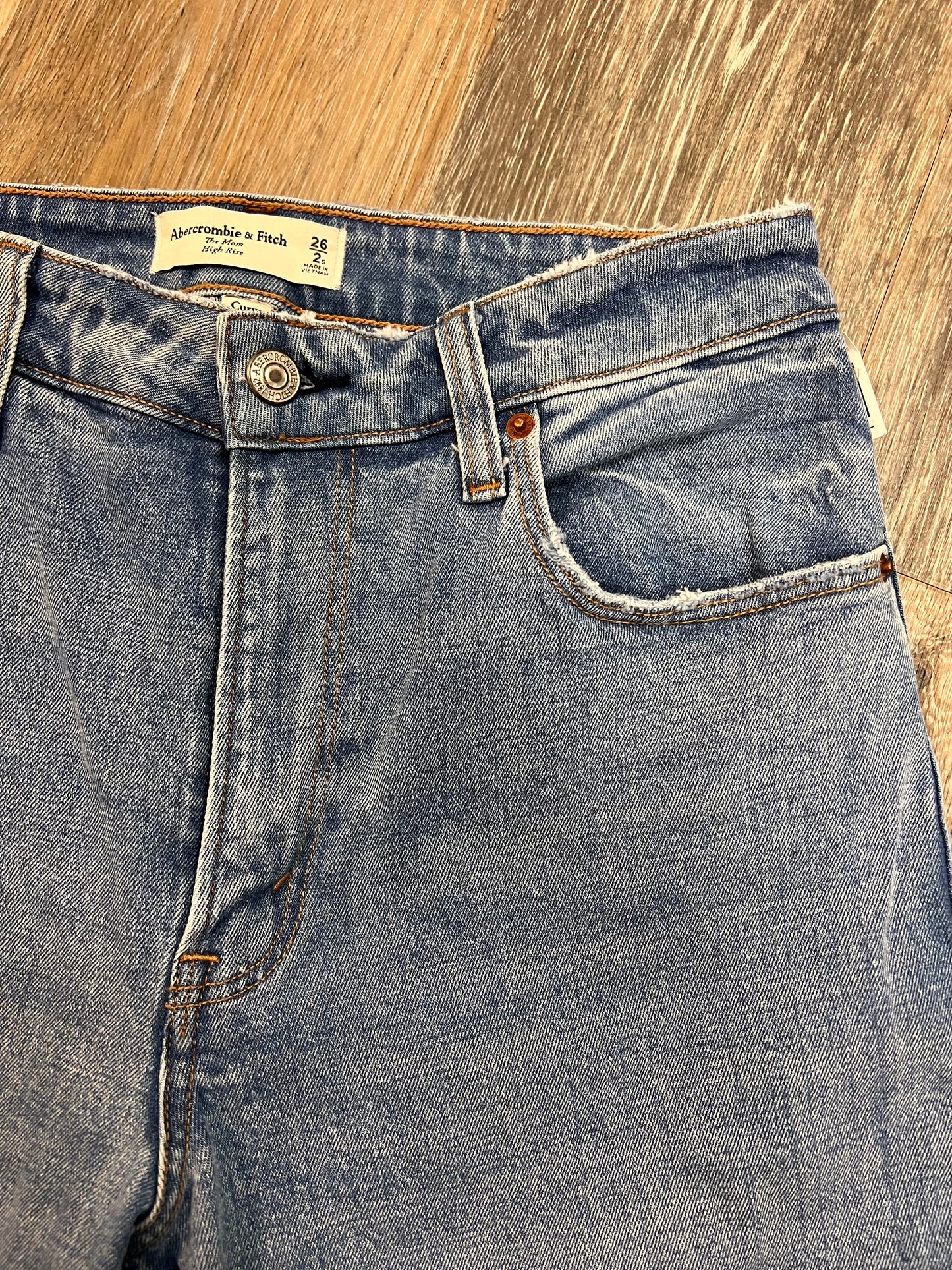 Jeans Straight By Abercrombie And Fitch In Blue Denim, Size: 2/26 Short