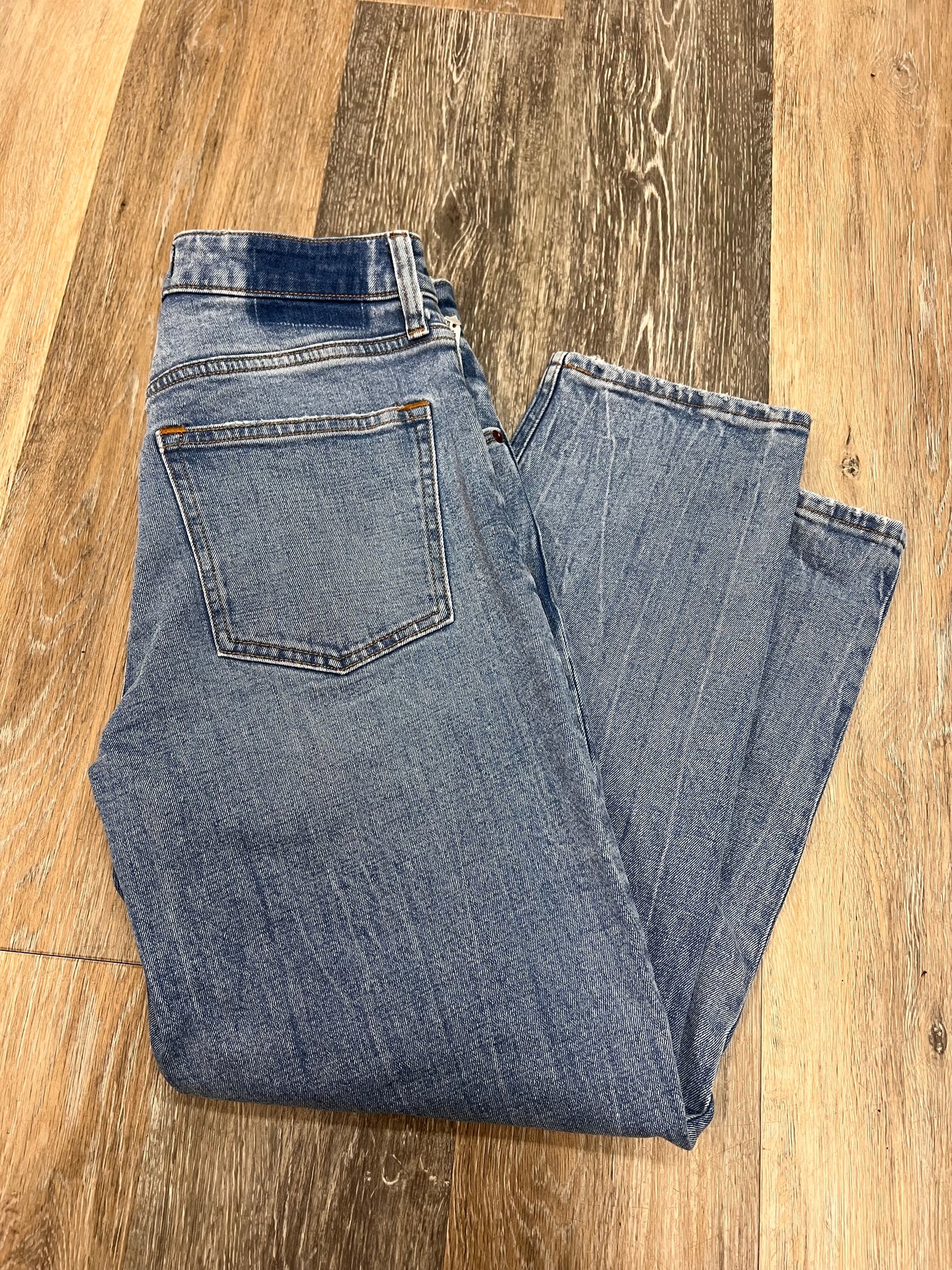 Jeans Straight By Abercrombie And Fitch In Blue Denim, Size: 2/26 Short