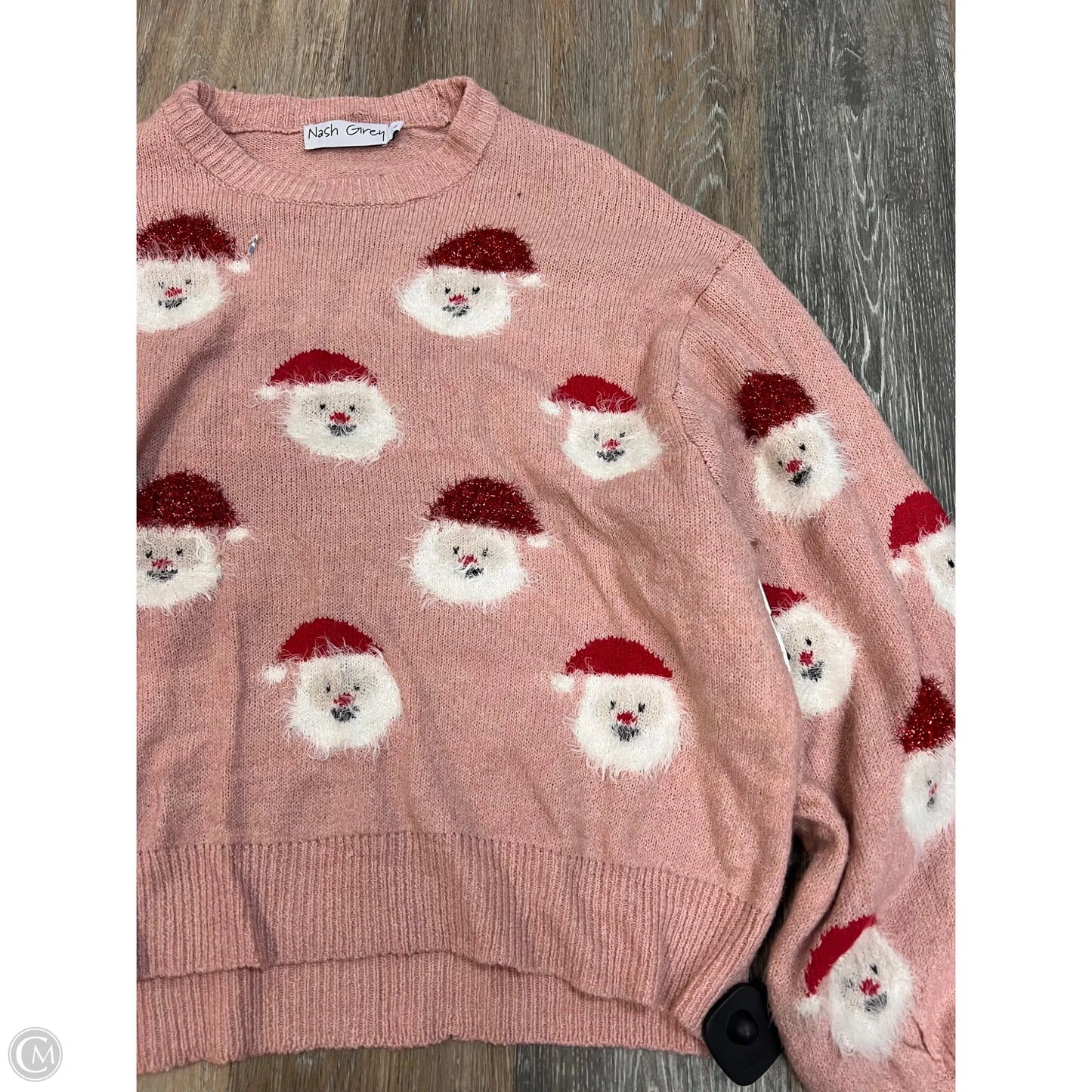 Sweater By Nash Grey In Pink, Size: L