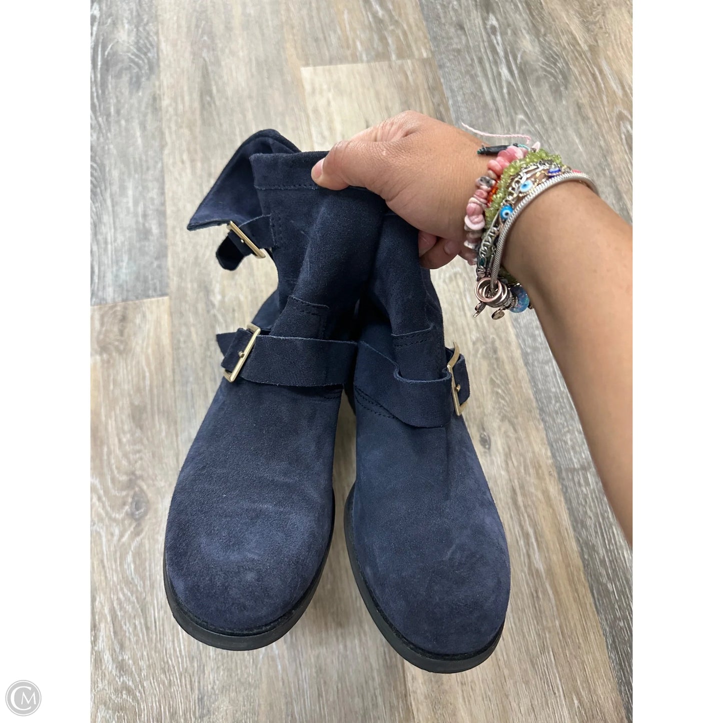 Boots Luxury Designer By Jimmy Choo In Navy, Size: 8