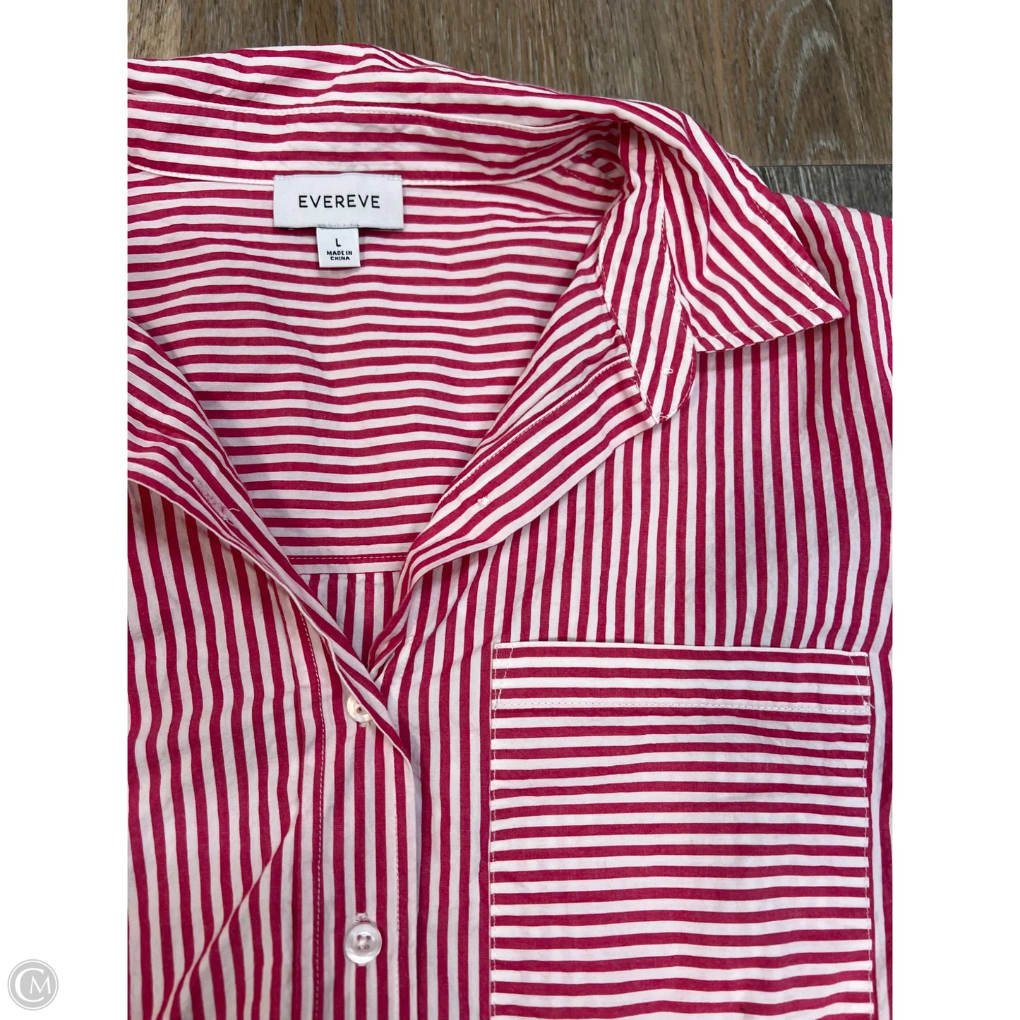 Blouse Long Sleeve By Evereve In Pink, Size: L