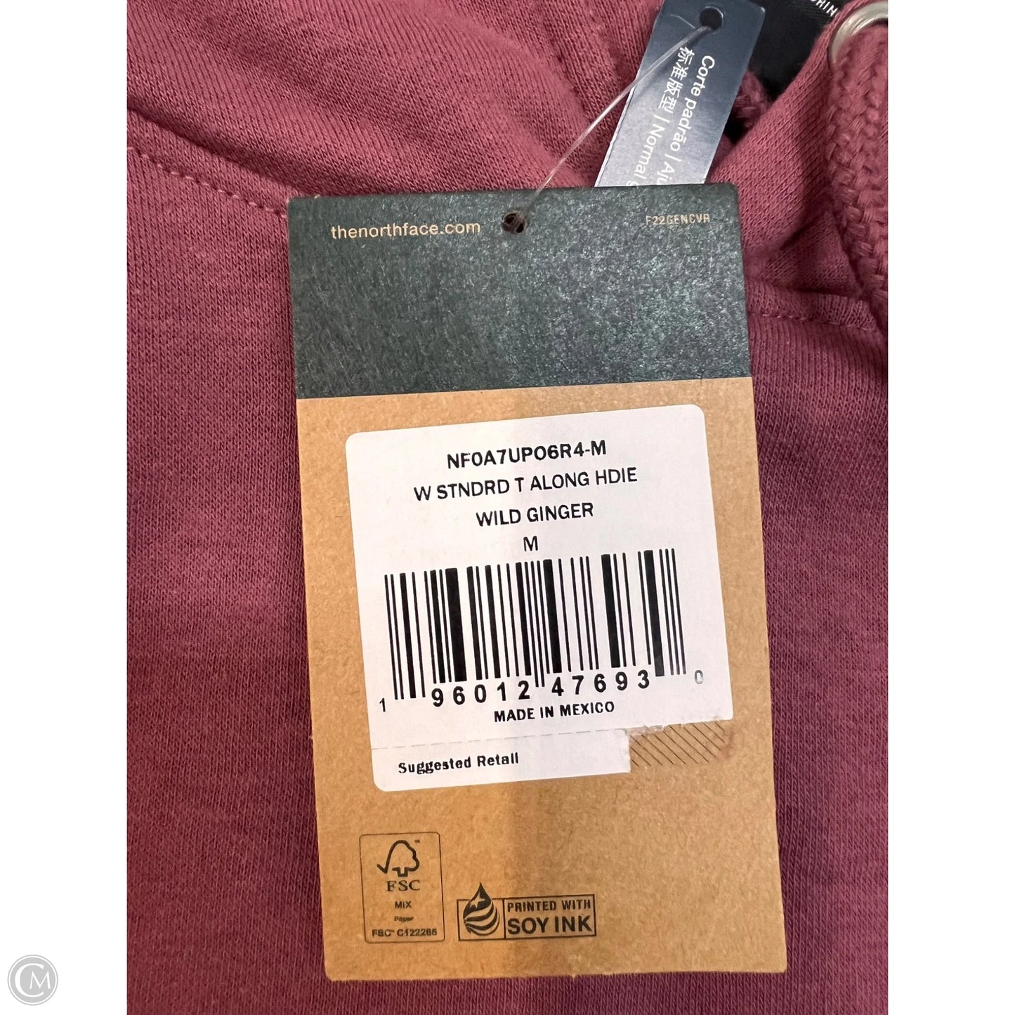 Athletic Sweatshirt Hoodie Tunic By The North Face In Pink, Size: M