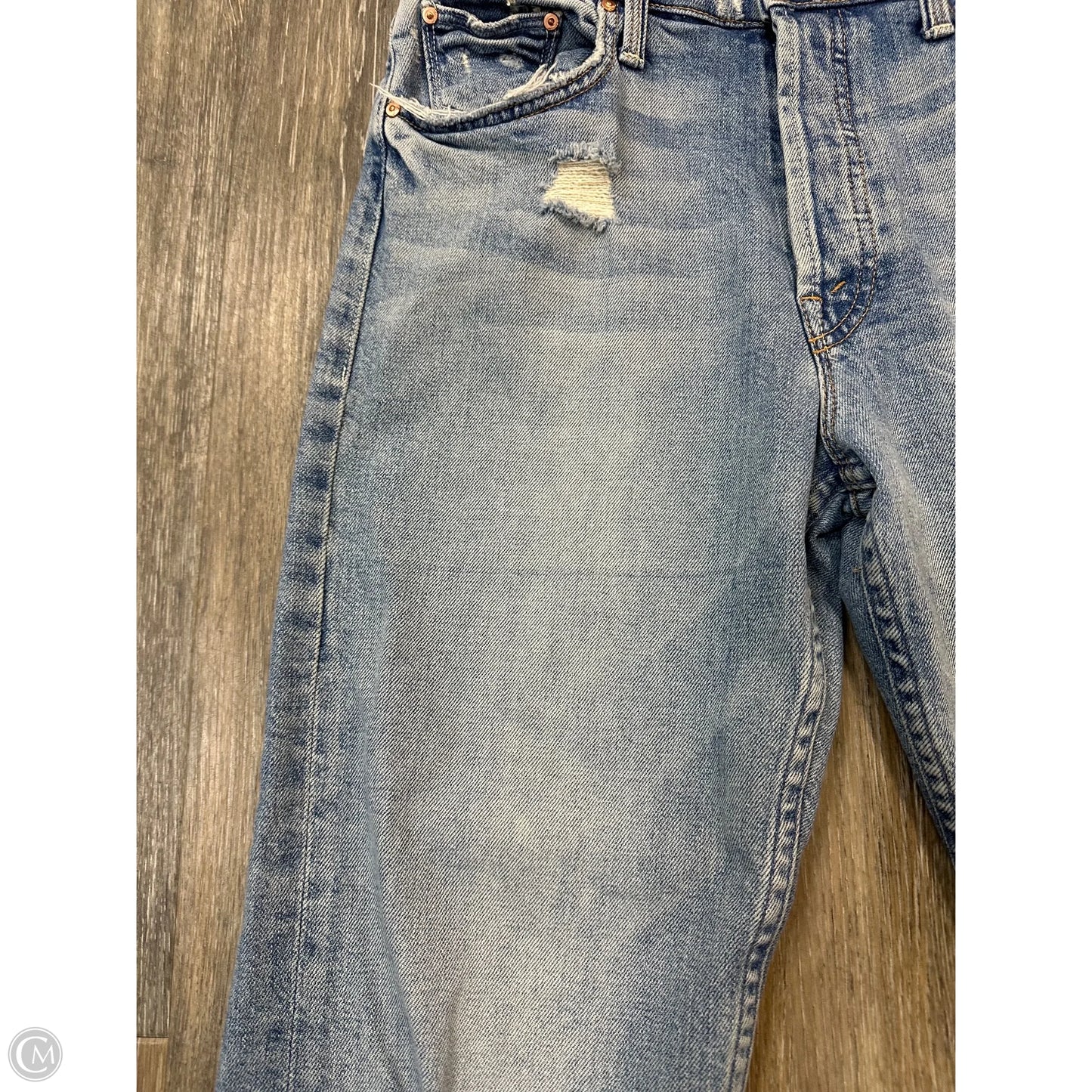 Jeans Straight By Mother In Blue Denim, Size: 6
