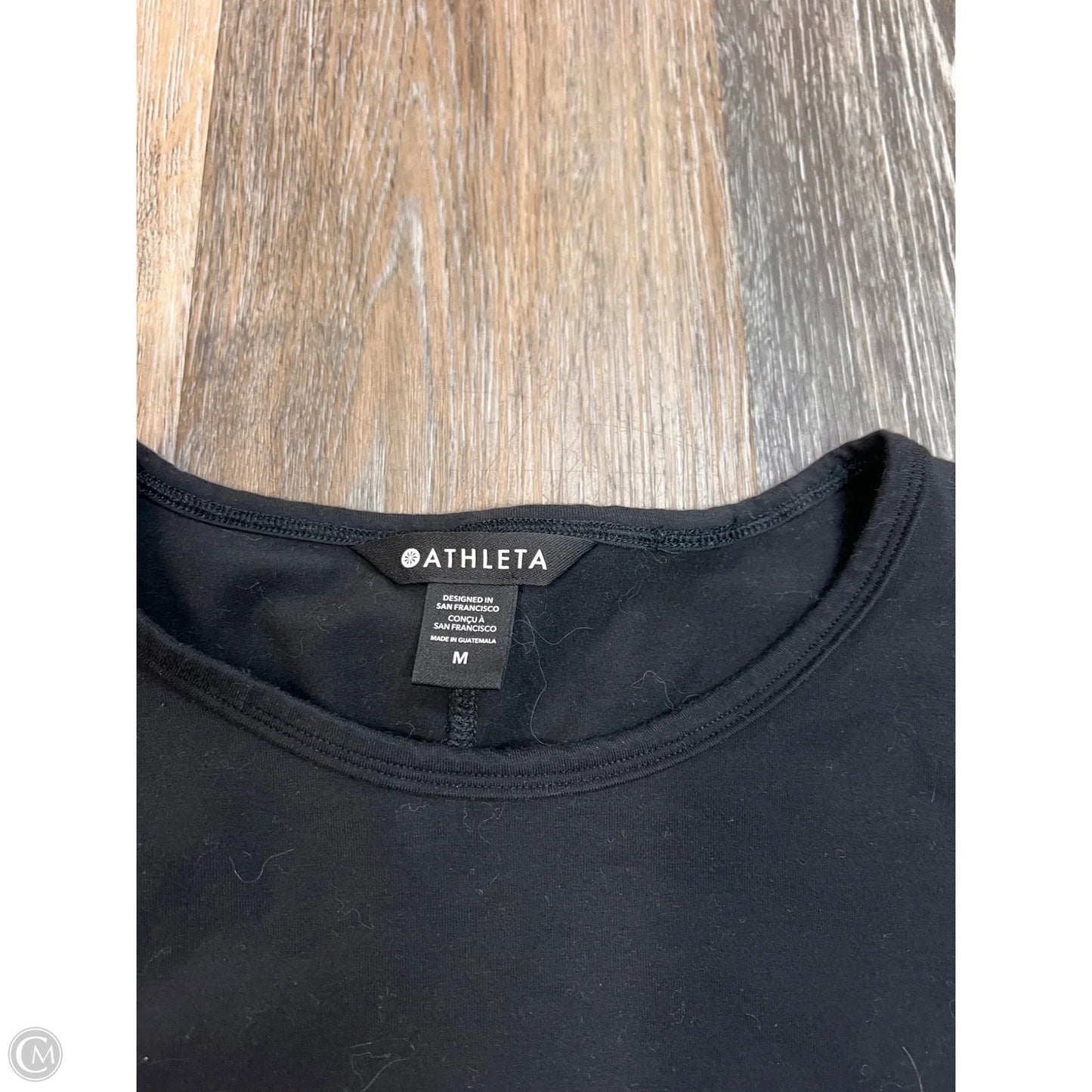 -Athletic Top Long Sleeve Crewneck By Athleta In Black, Size: M