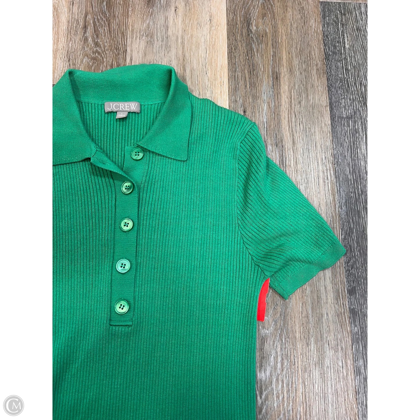 Top Short Sleeve Knit By J. Crew In Green, Size: L