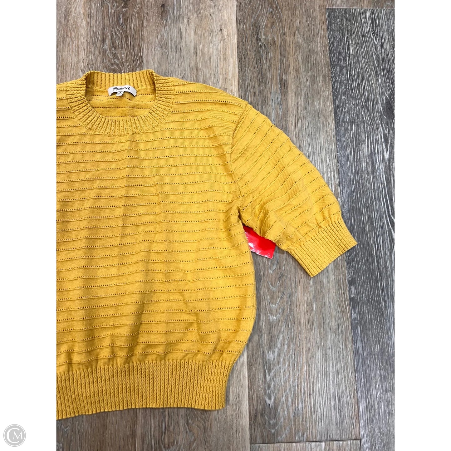 Top Short Sleeve Sweater By Madewell In Yellow, Size: M