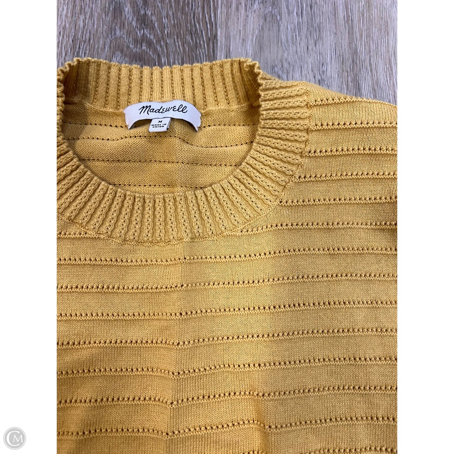 Top Short Sleeve Sweater By Madewell In Yellow, Size: M
