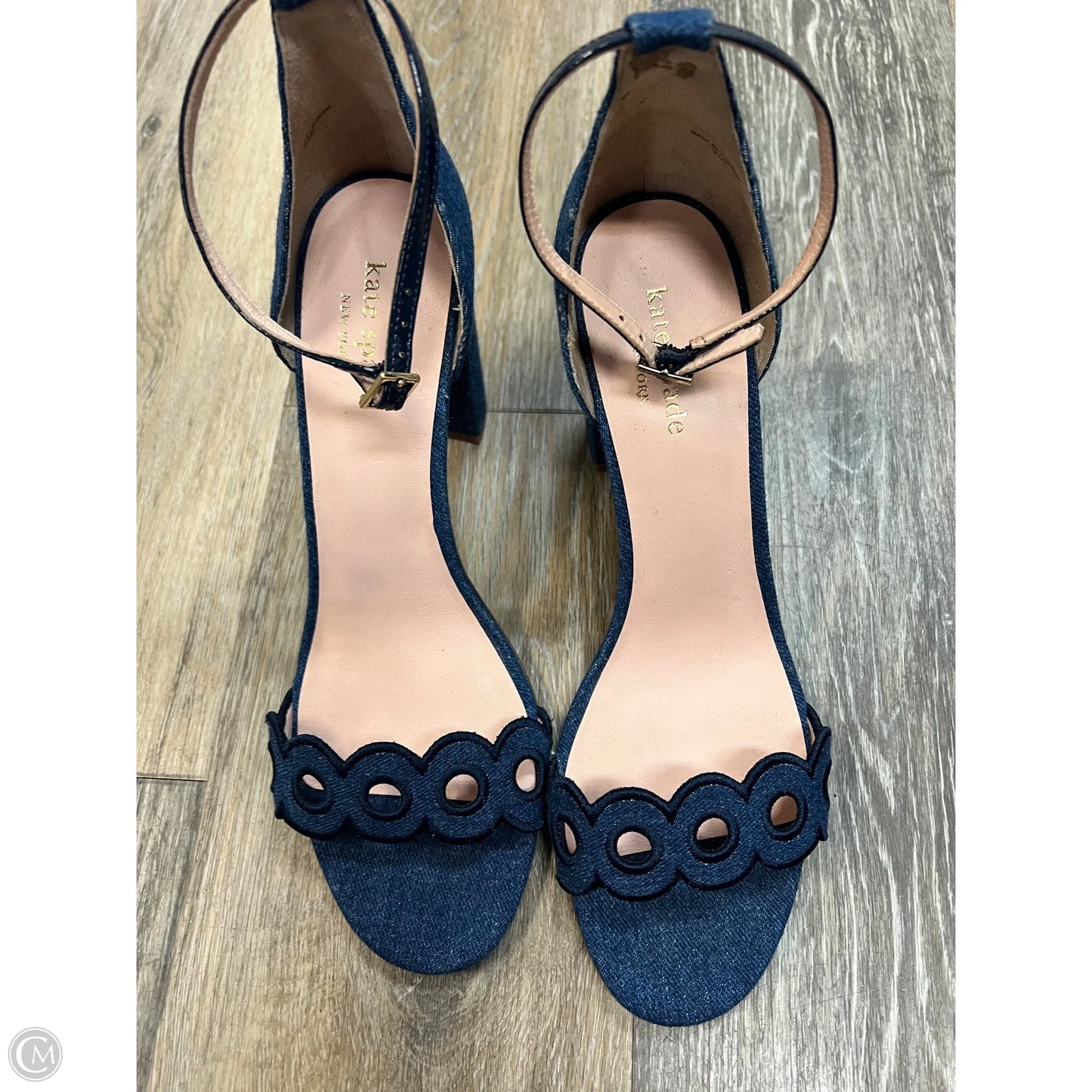 Sandals Designer By Kate Spade In Blue Denim, Size: 9.5