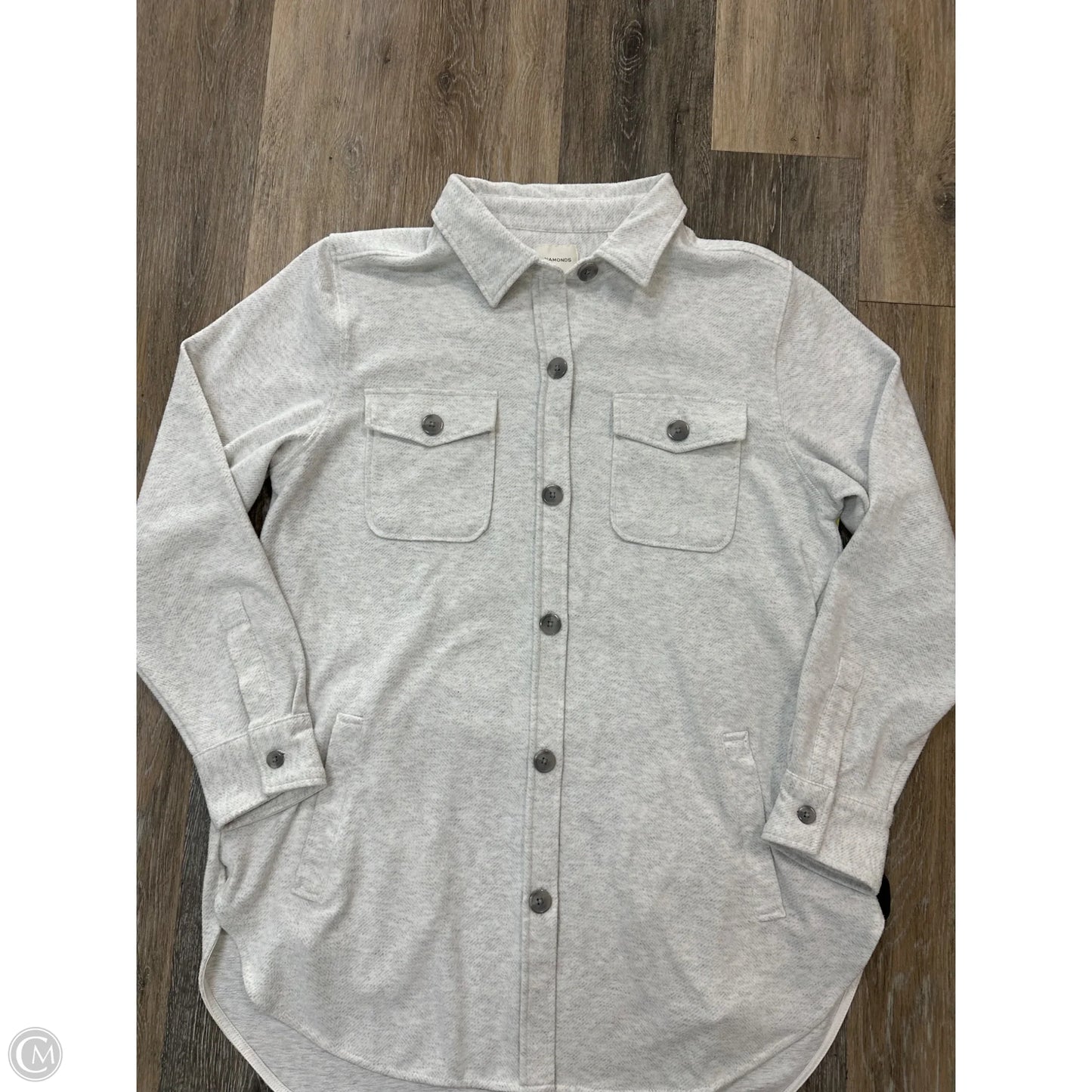 Jacket Shirt By 7Diamonds In Grey, Size: Xl