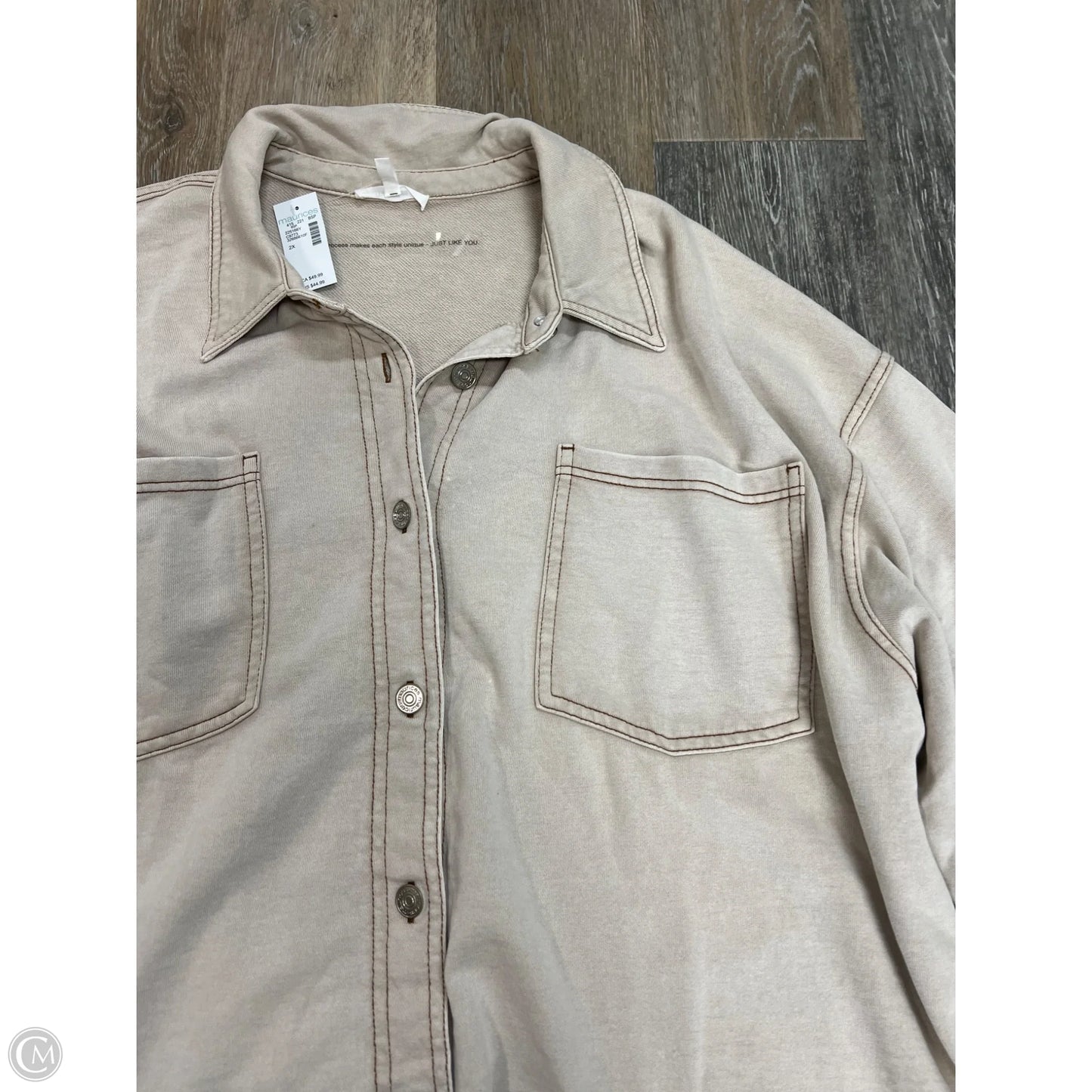 Jacket Shirt By Maurices In Tan, Size: 2x