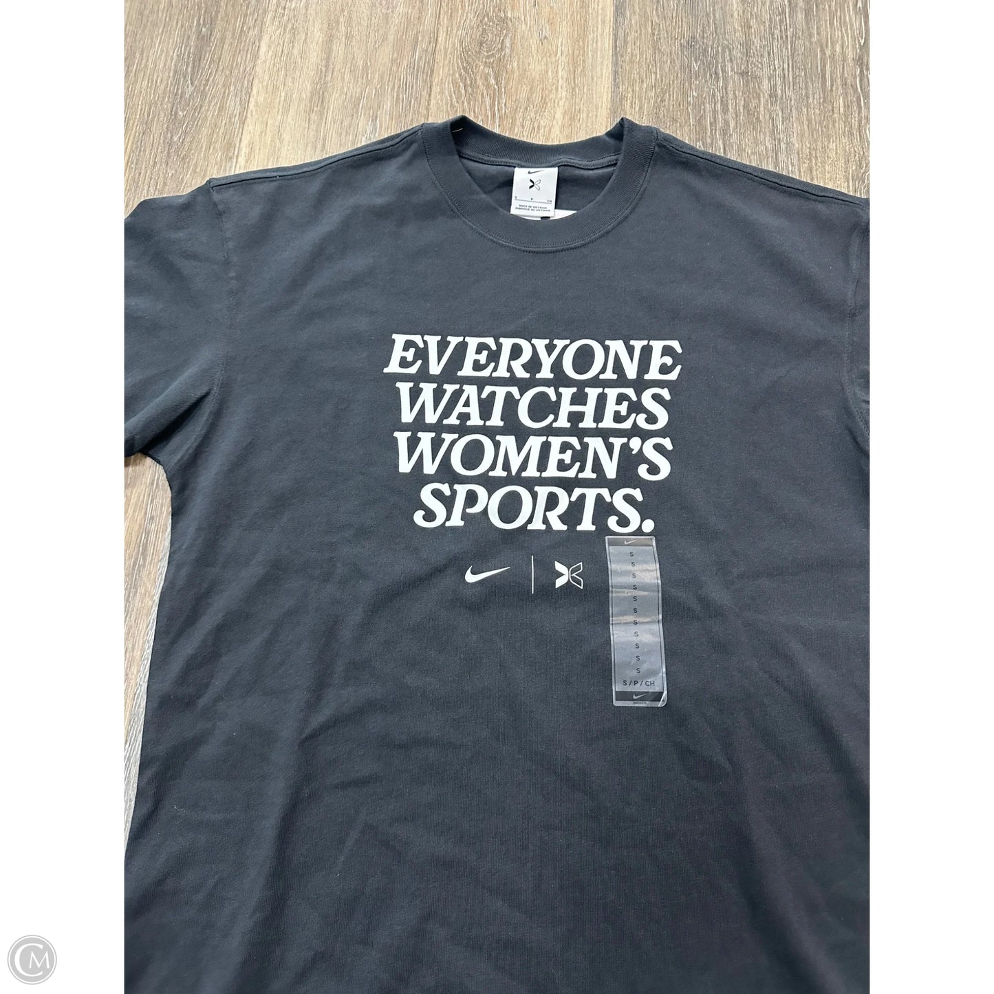 Athletic Top Short Sleeve By Nike Apparel In Black, Size: S