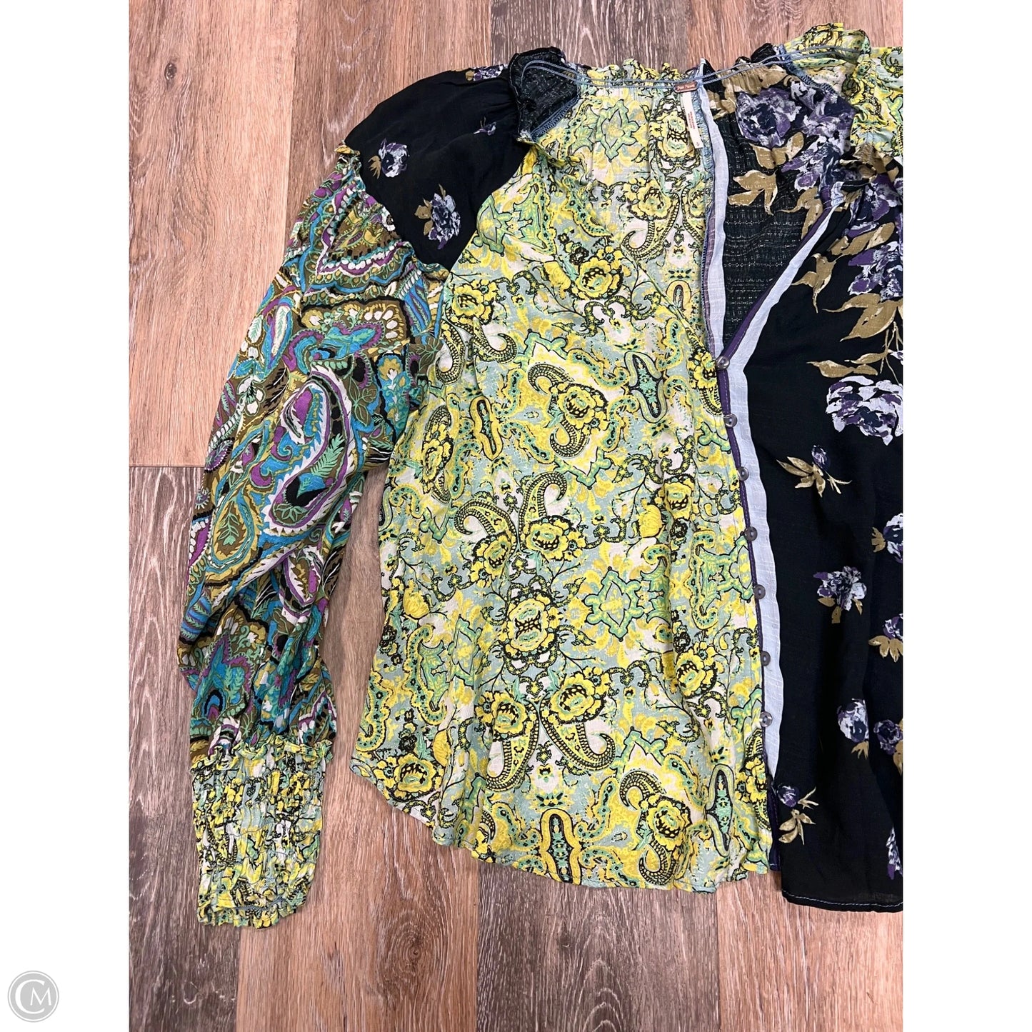 Blouse Long Sleeve By Free People In Multi-colored, Size: S