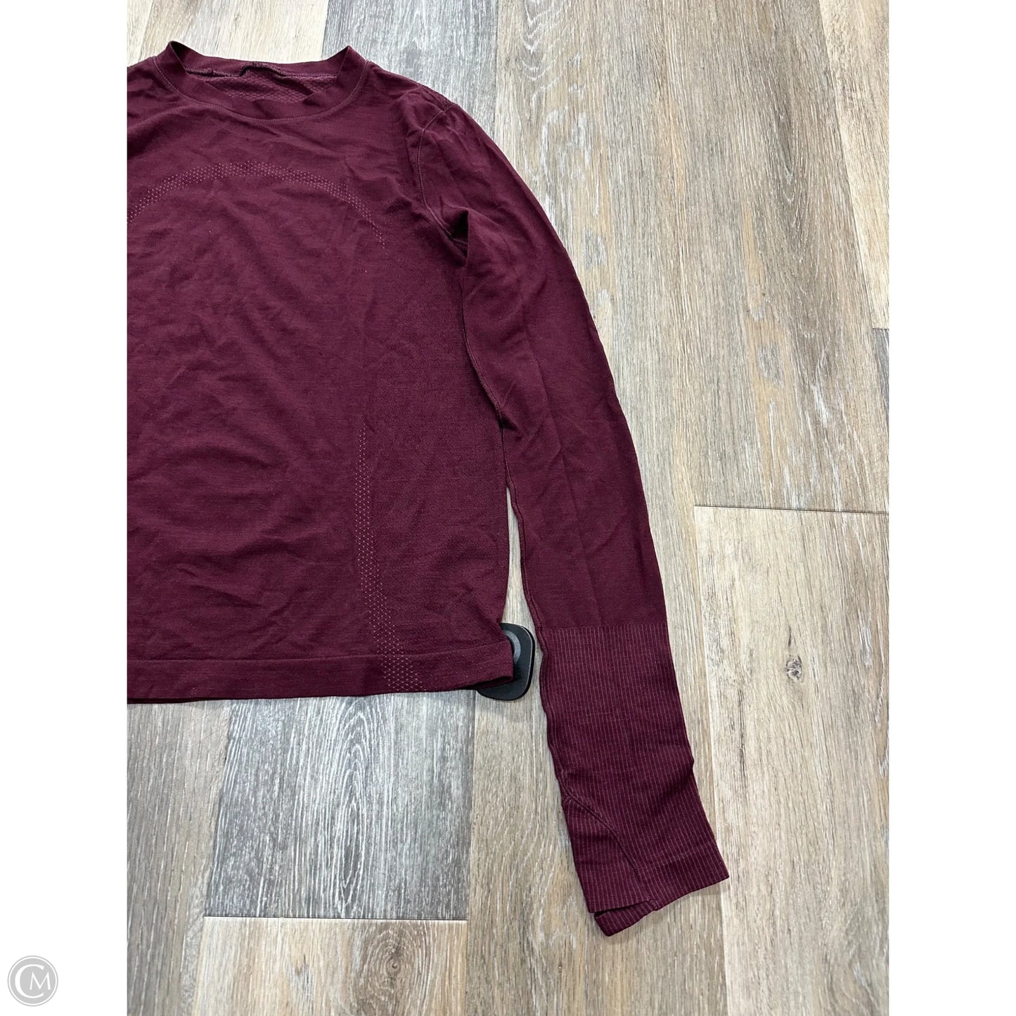 Athletic Top Long Sleeve Collar By Lululemon In Maroon, Size: 2