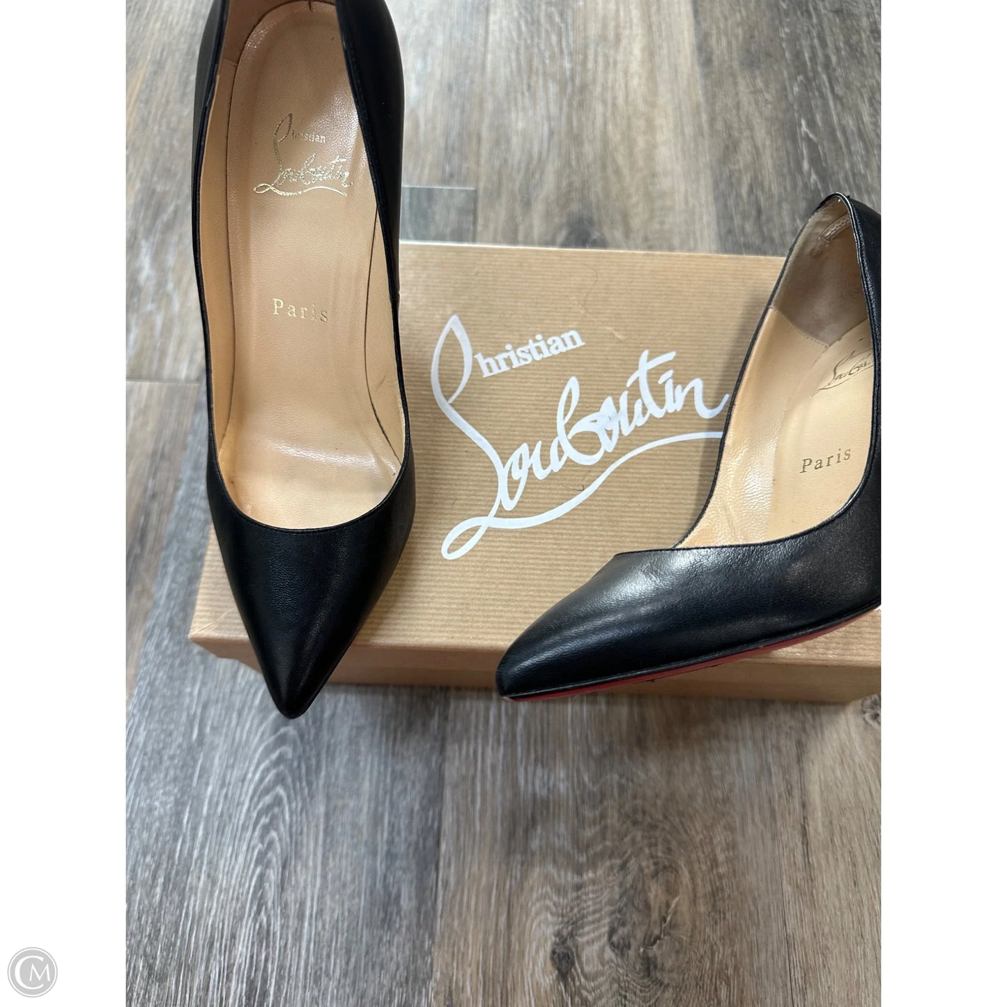Shoes Luxury Designer By Christian Louboutin In Black, Size: 6.5