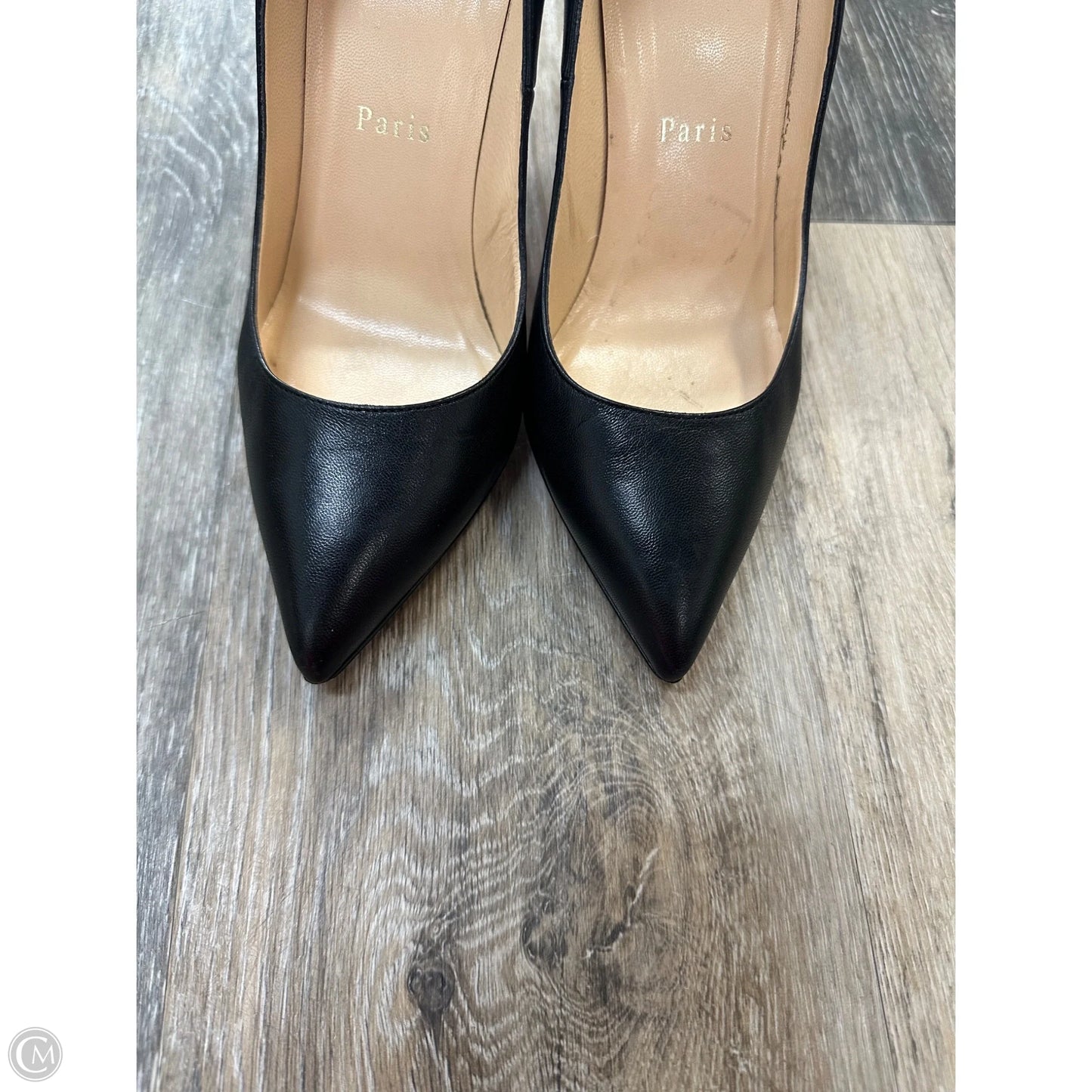Shoes Luxury Designer By Christian Louboutin In Black, Size: 6.5