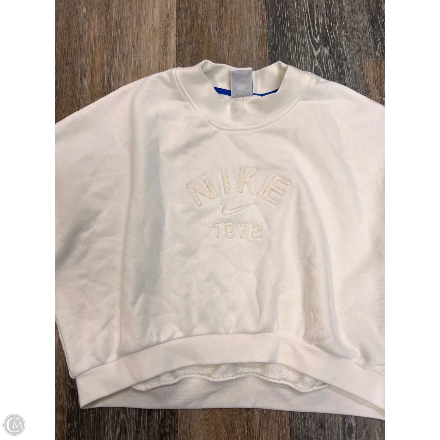 Athletic Top Short Sleeve By Nike Apparel In White, Size: L