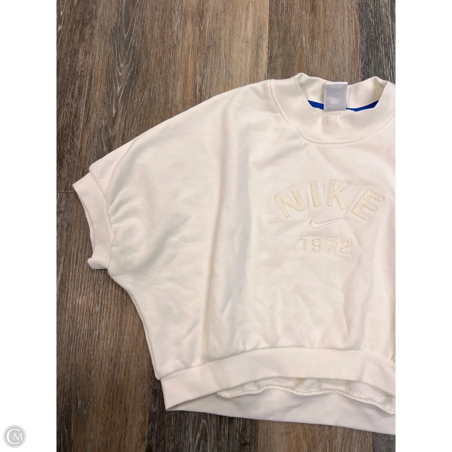 Athletic Top Short Sleeve By Nike Apparel In White, Size: L