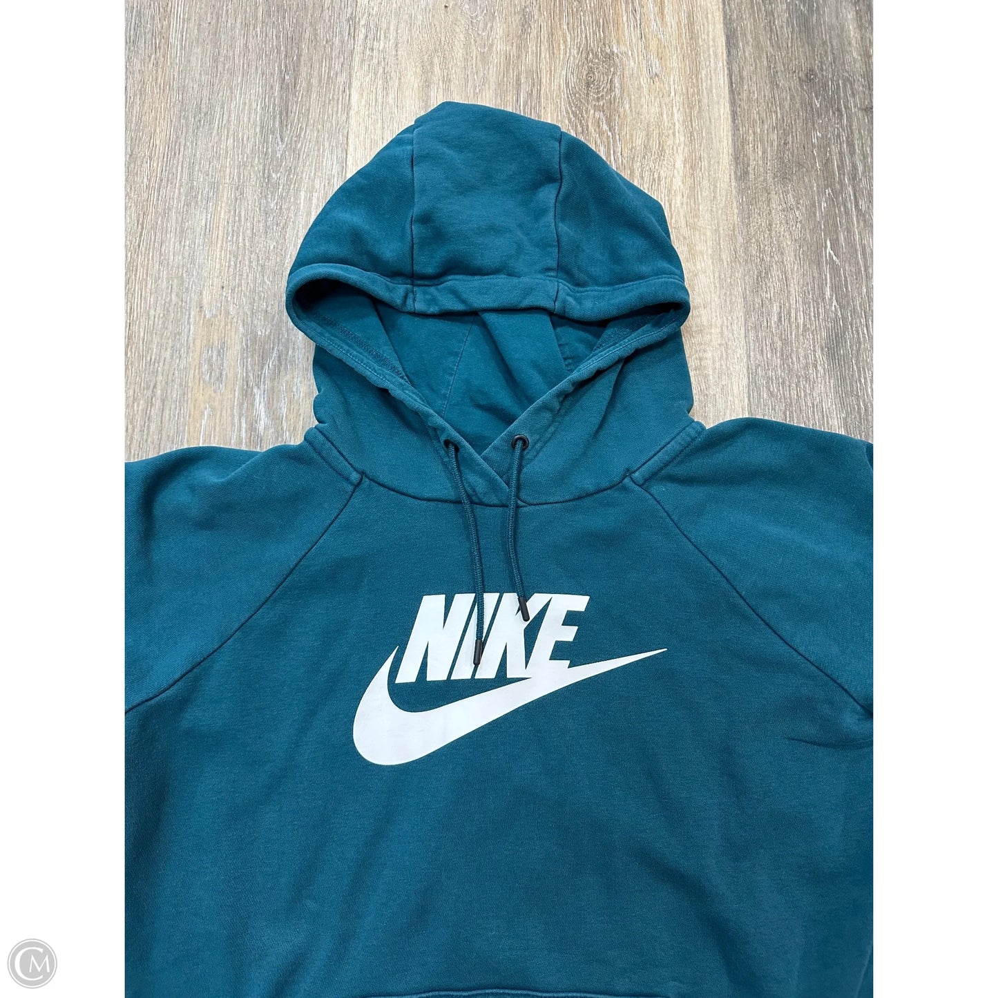 Athletic Sweatshirt Hoodie By Nike Apparel In Teal, Size: M