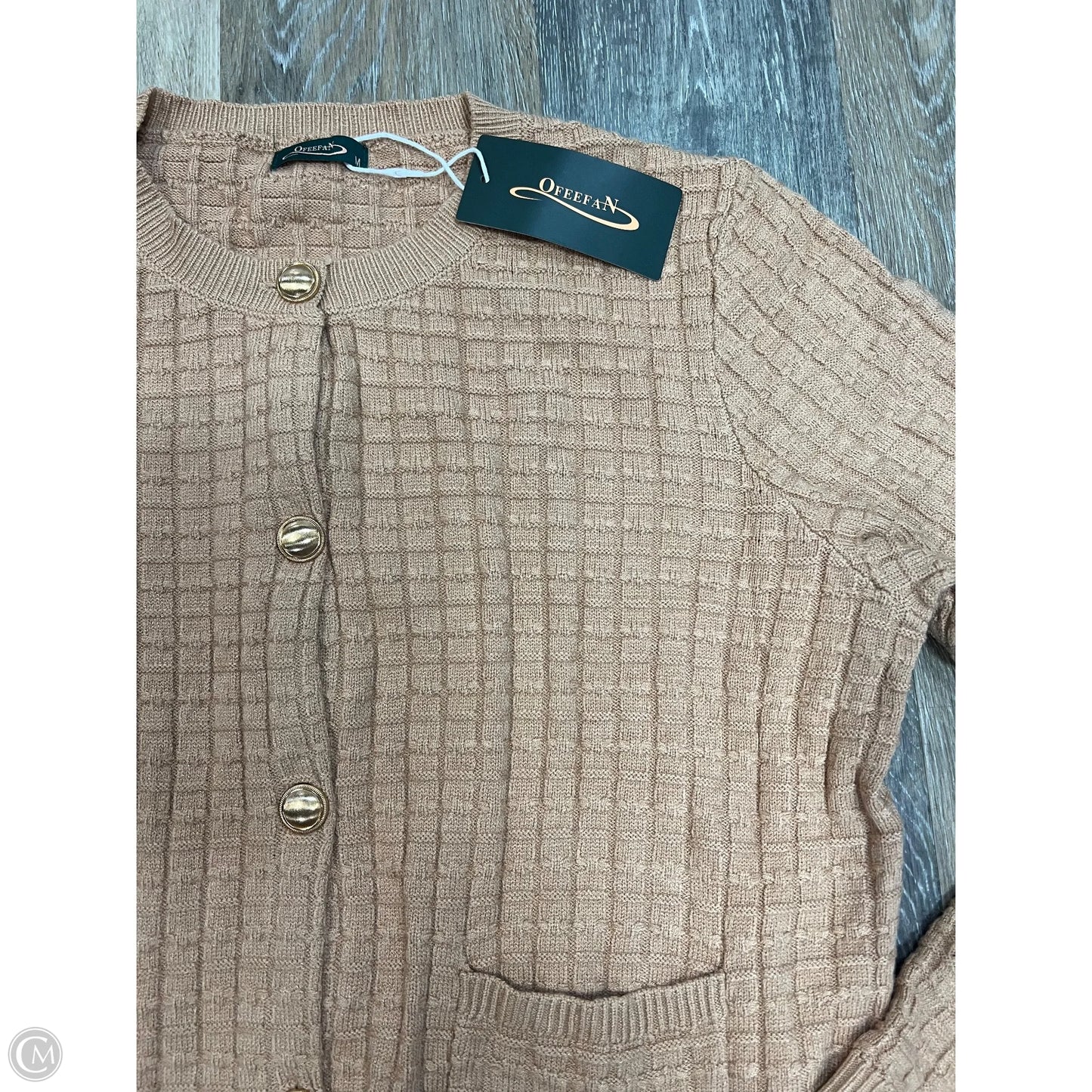Sweater Cardigan By Ofeefan In Tan, Size: M