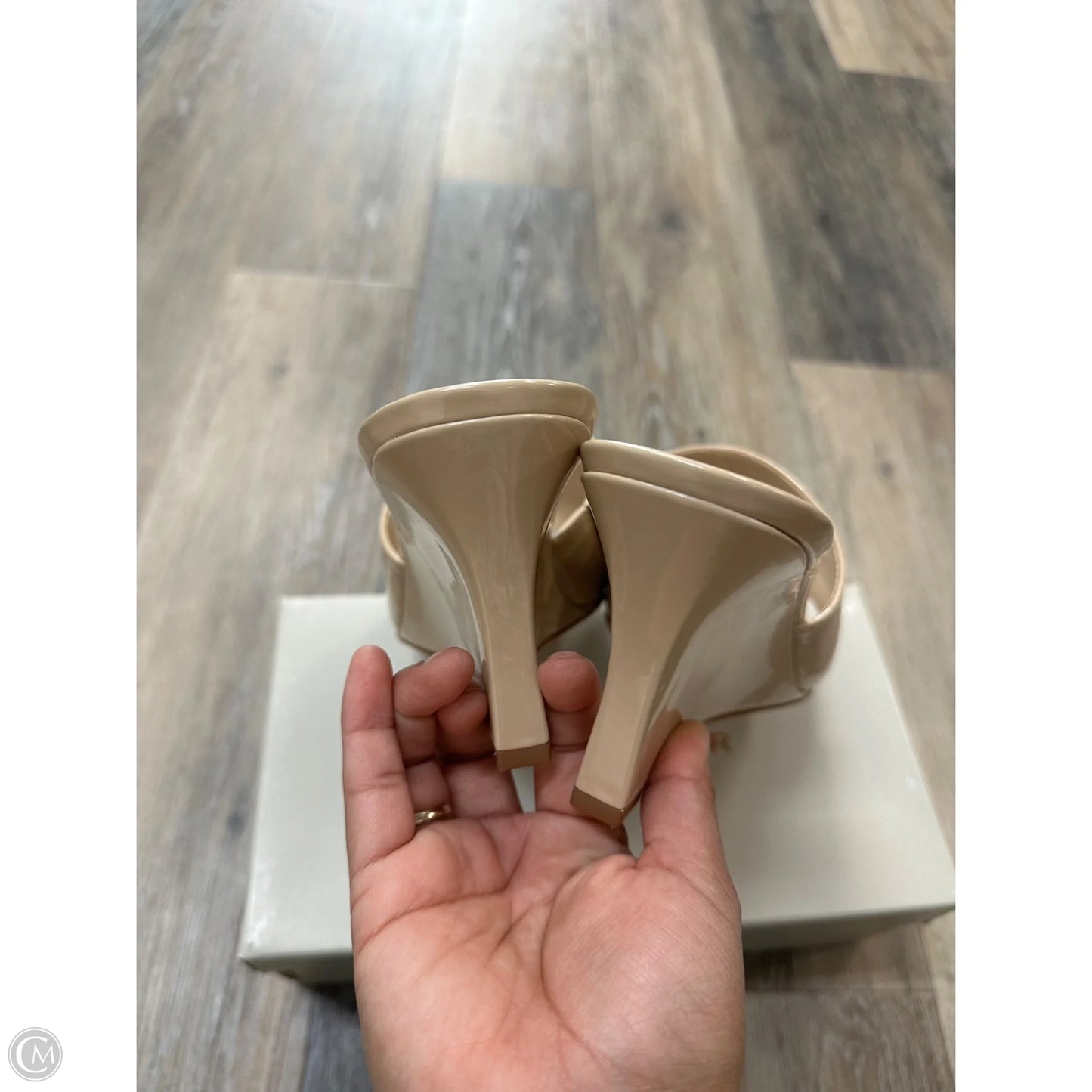 Sandals Heels Wedge By Marc Fisher In Tan, Size: 9.5