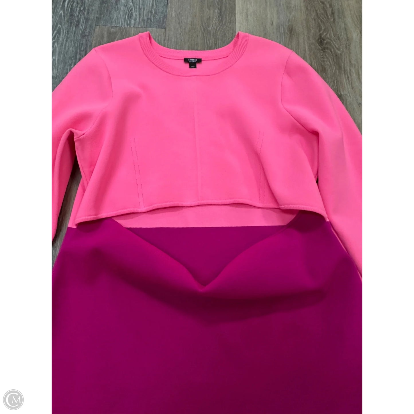 Dress Casual Midi By Express In Pink, Size: Xl