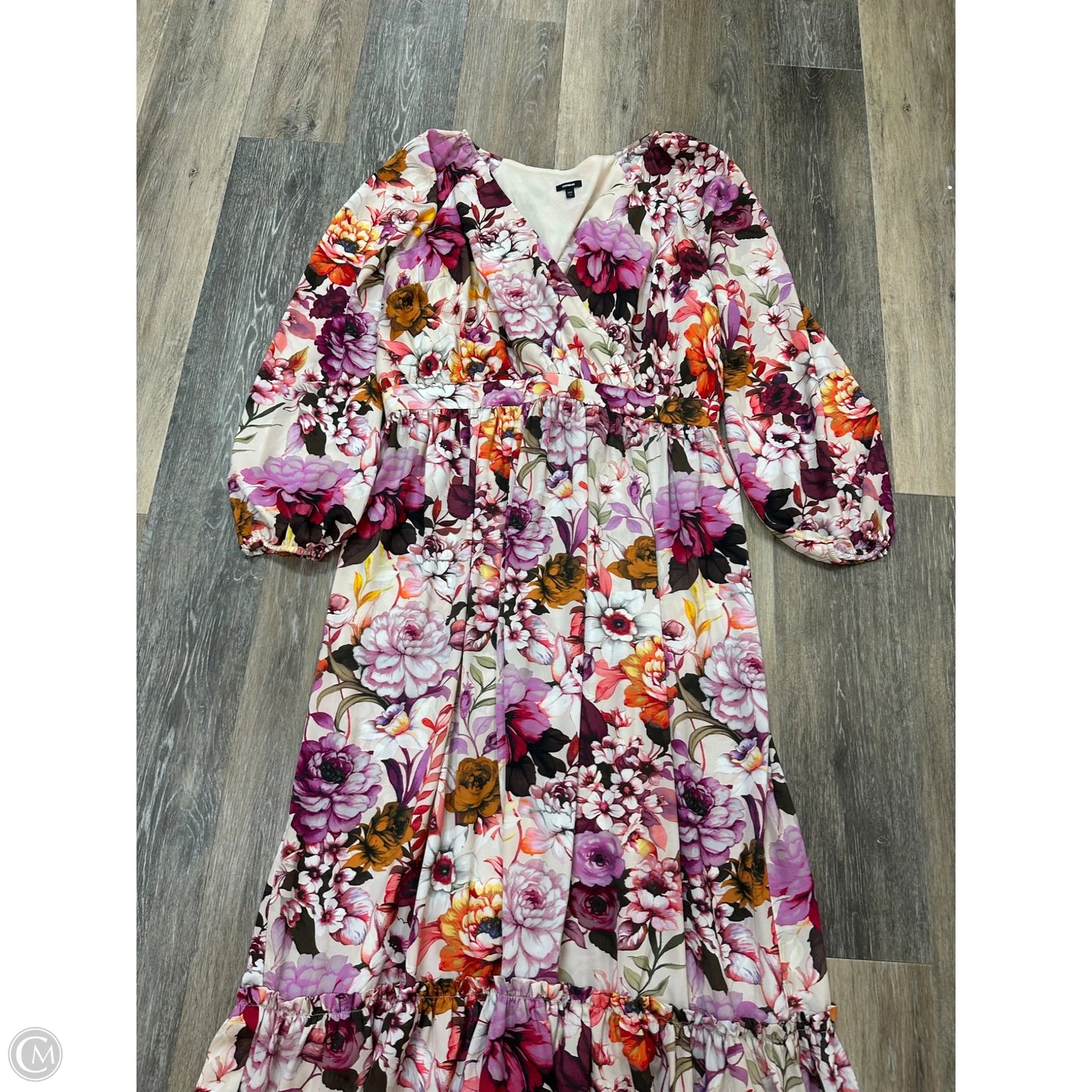 Dress Casual Maxi By Express In Floral Print, Size: Xl